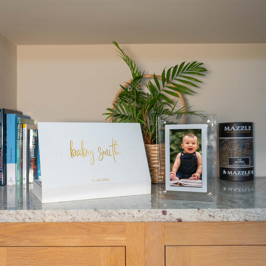 New Baby Digital Photo Frame With Personalised Gift Box