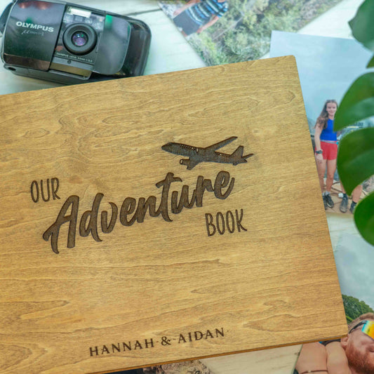 Wooden Adventure Scrapbook, Travel Notebook, Travel Scrapbook, Holiday Scrapbook, Travel Book, Travel Journal, Unique Scrapbook, Photo Album