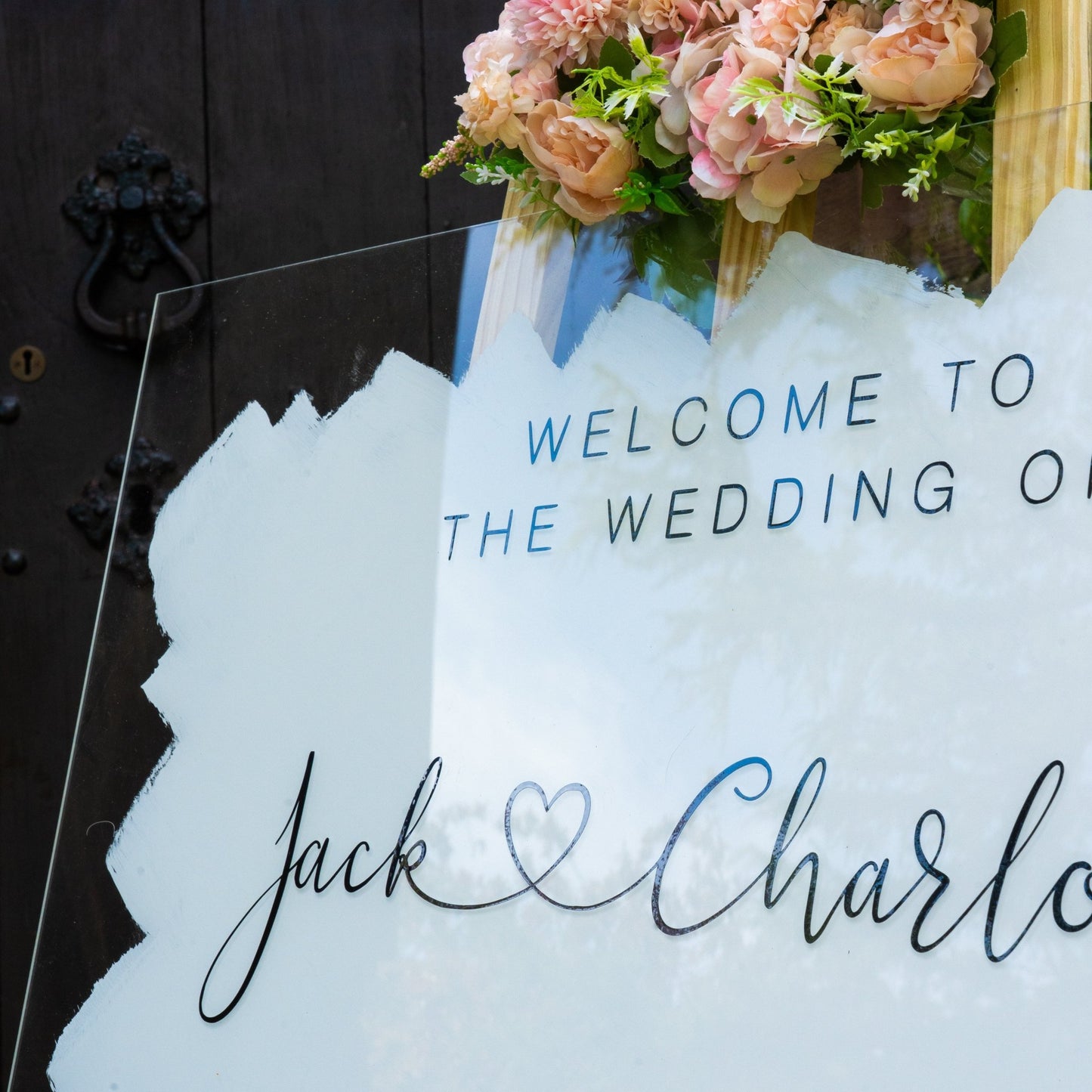 Acrylic Paint Brush Wedding Sign
