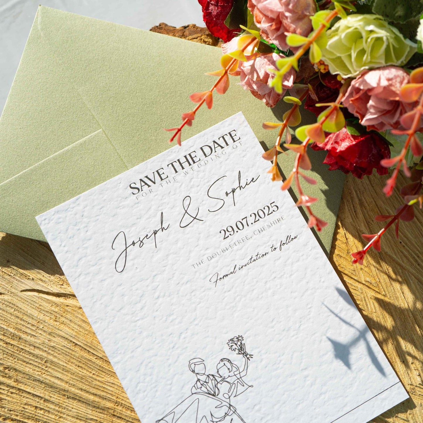 wedding save the date, moss gree envelope hammered textured card, Wedding invitation cards