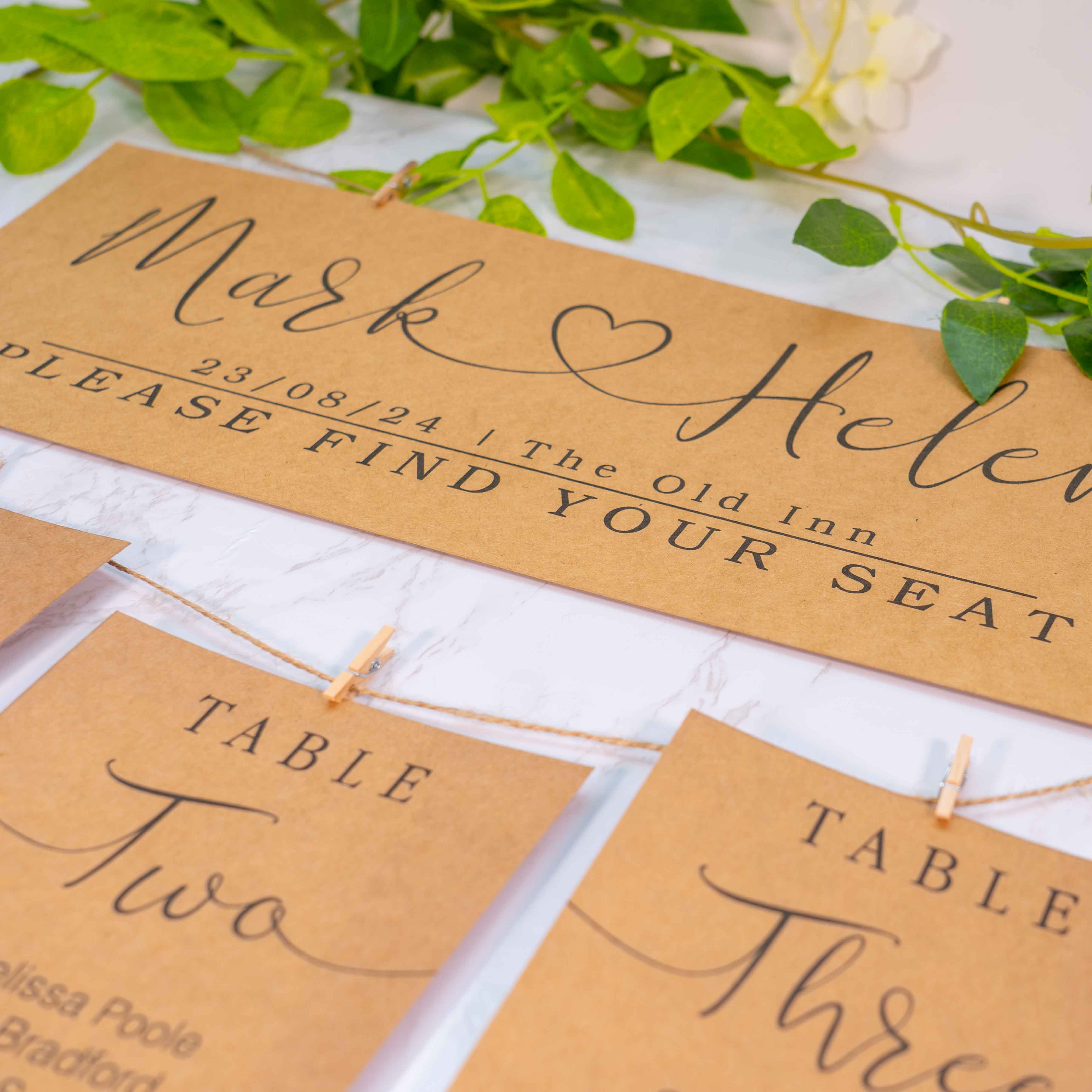 Alternative Table Plan Cards And Pegs
