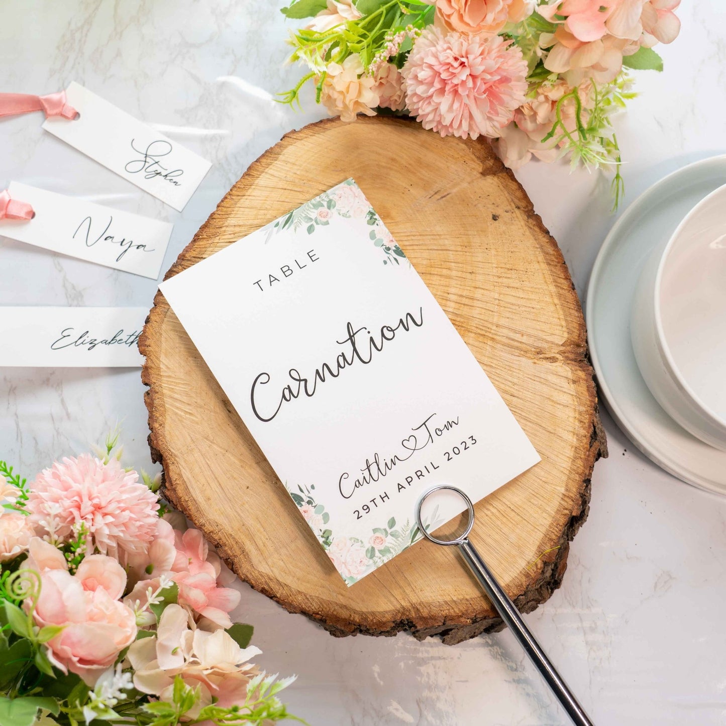 Floral Table Number Cards