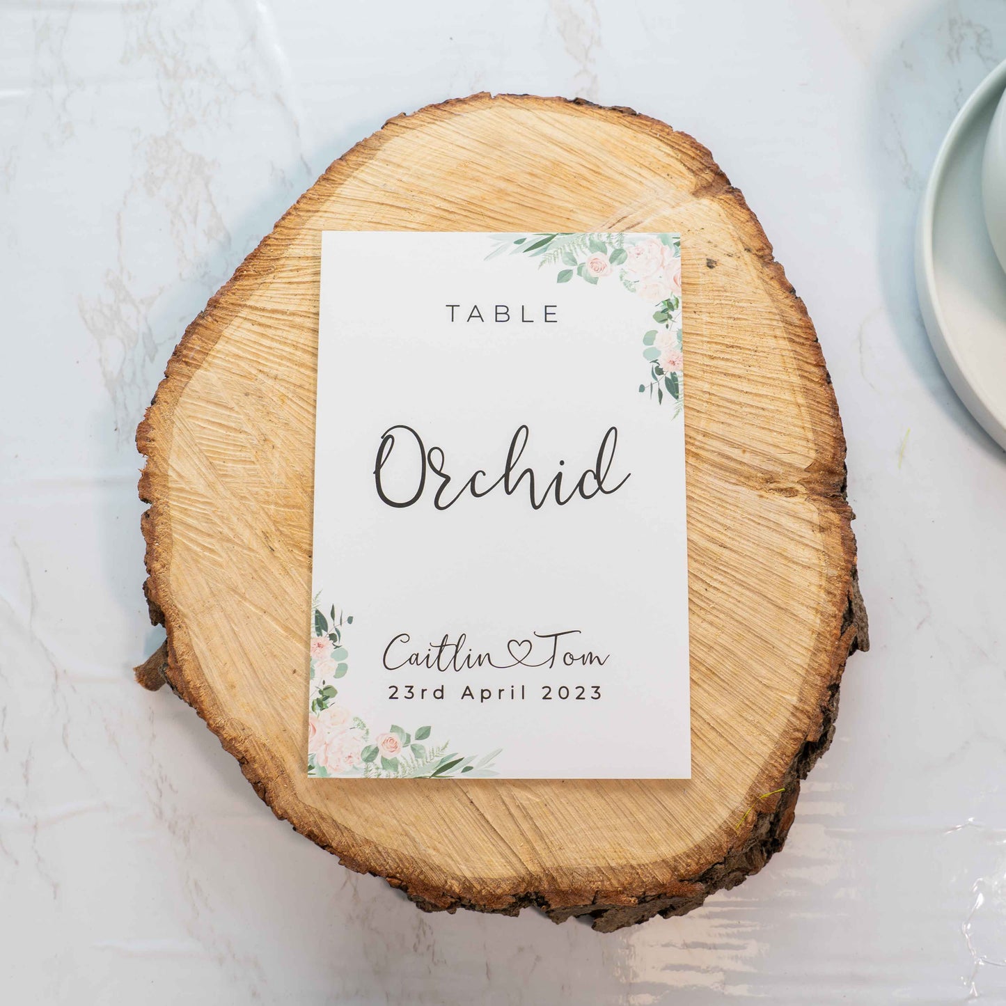 Floral Table Number Cards