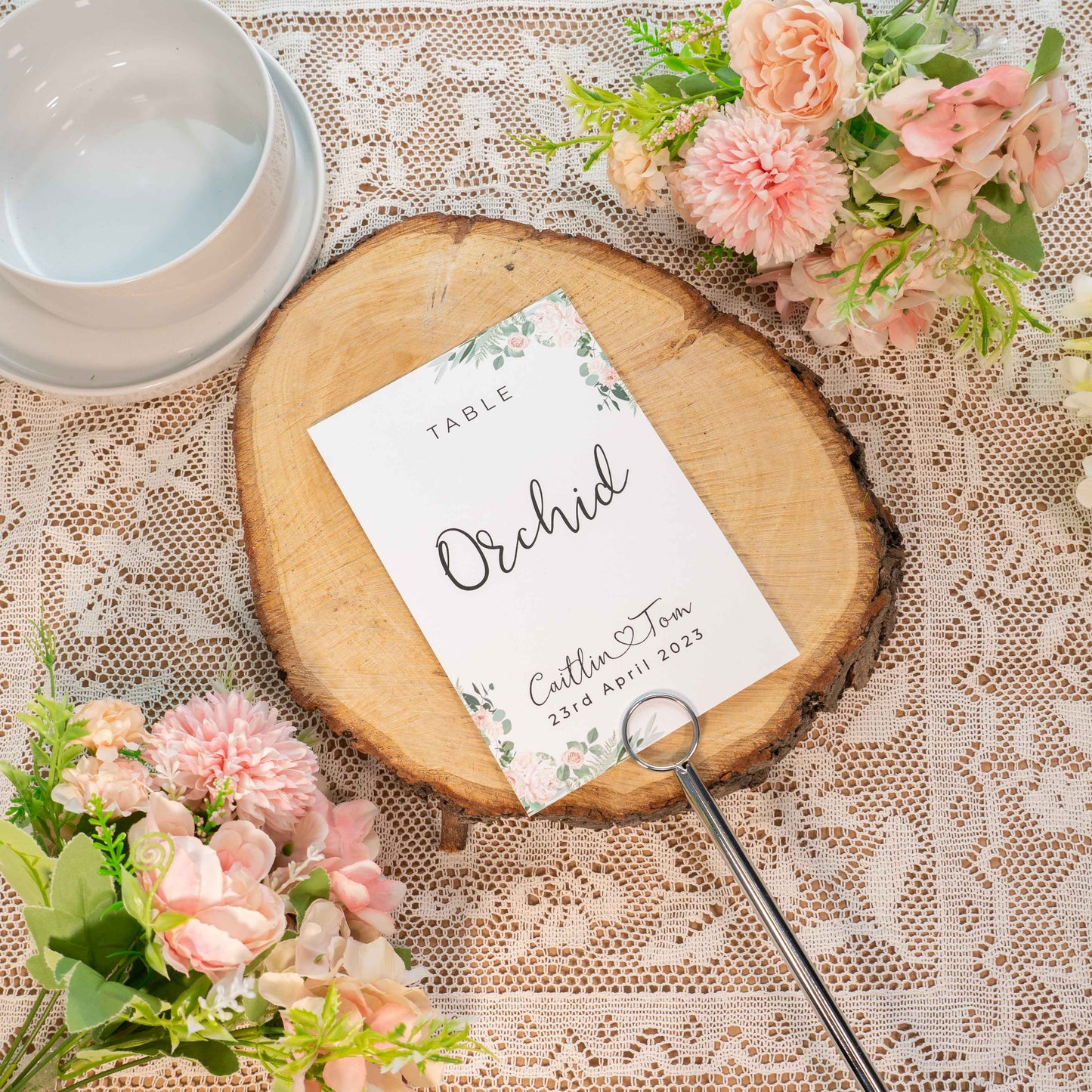 Floral Table Number Cards