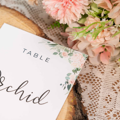 Floral Table Number Cards