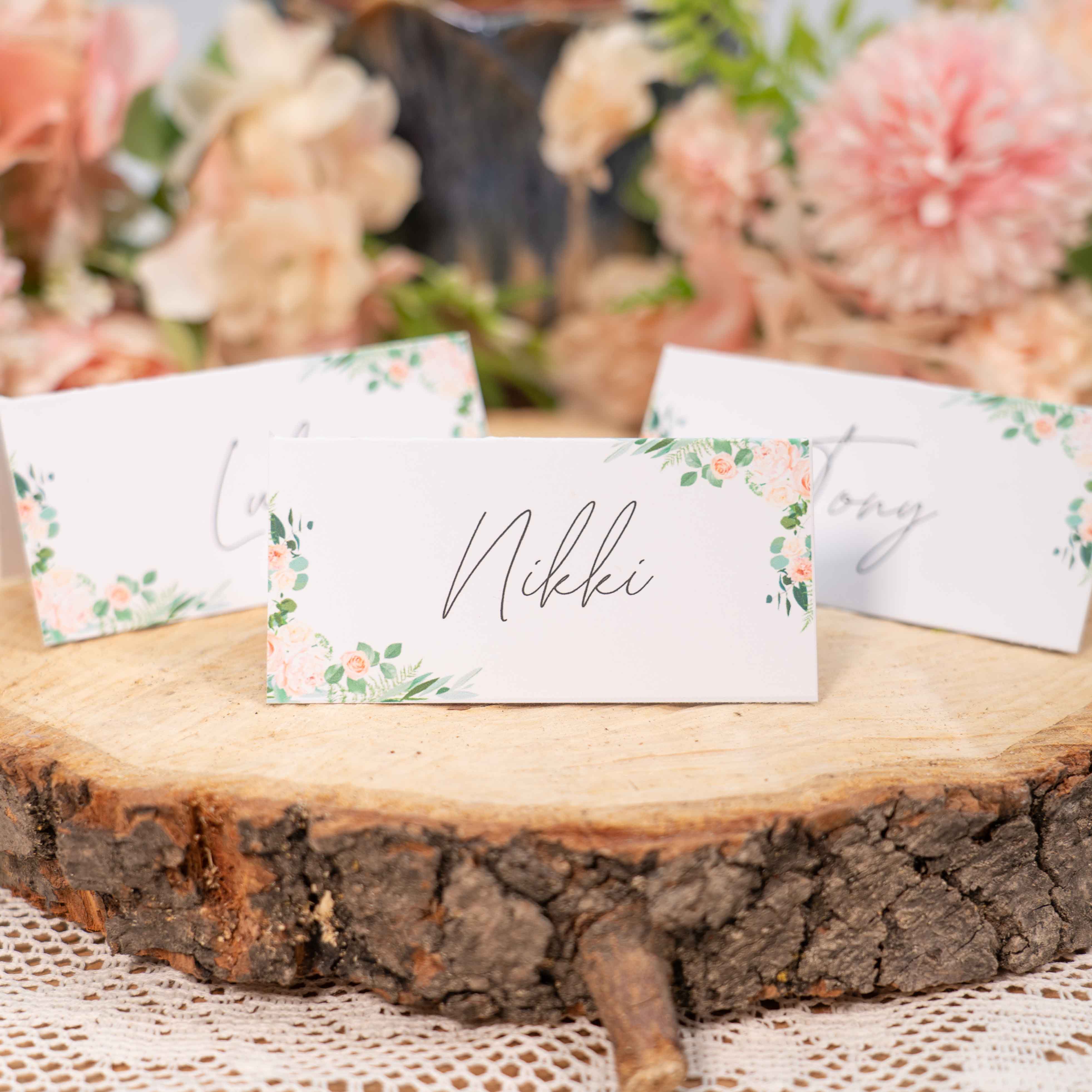 Floral Name Place Cards