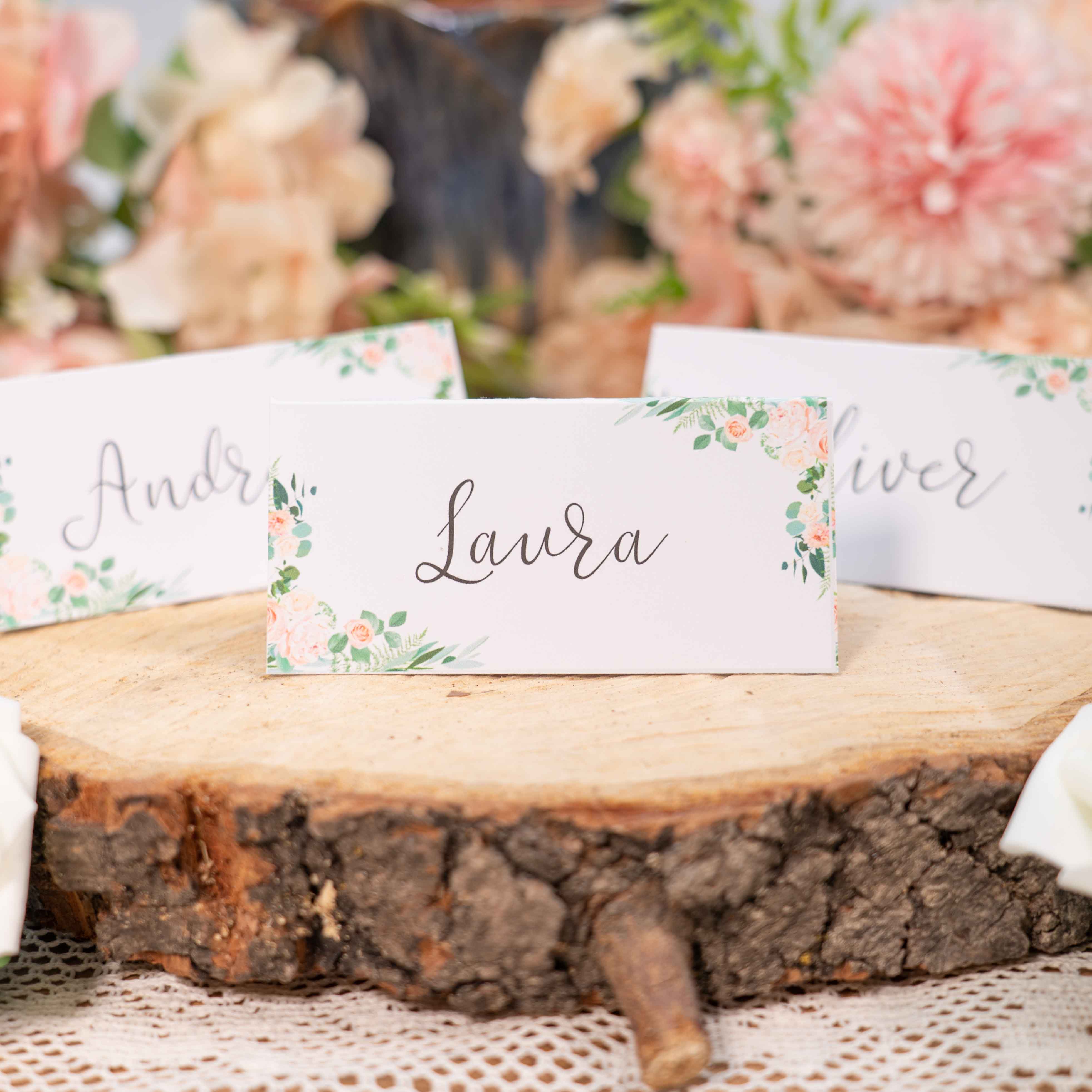 Floral Name Place Cards