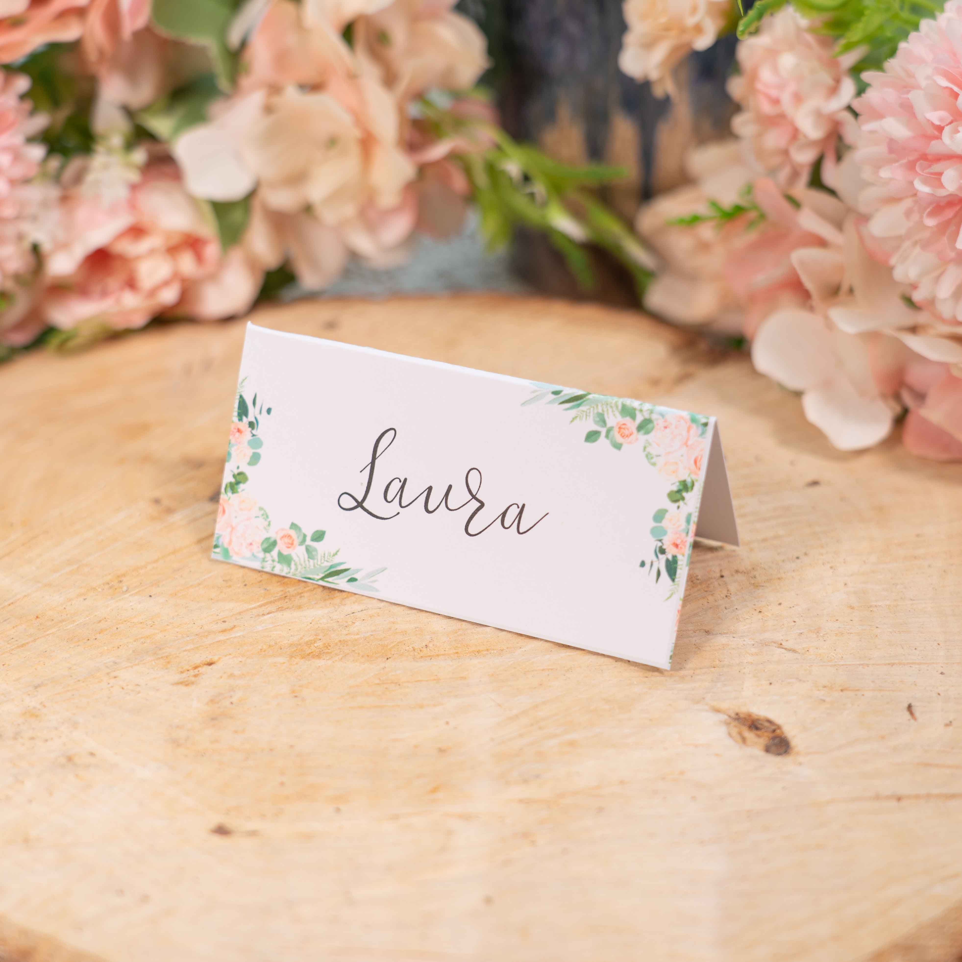 Floral Name Place Cards