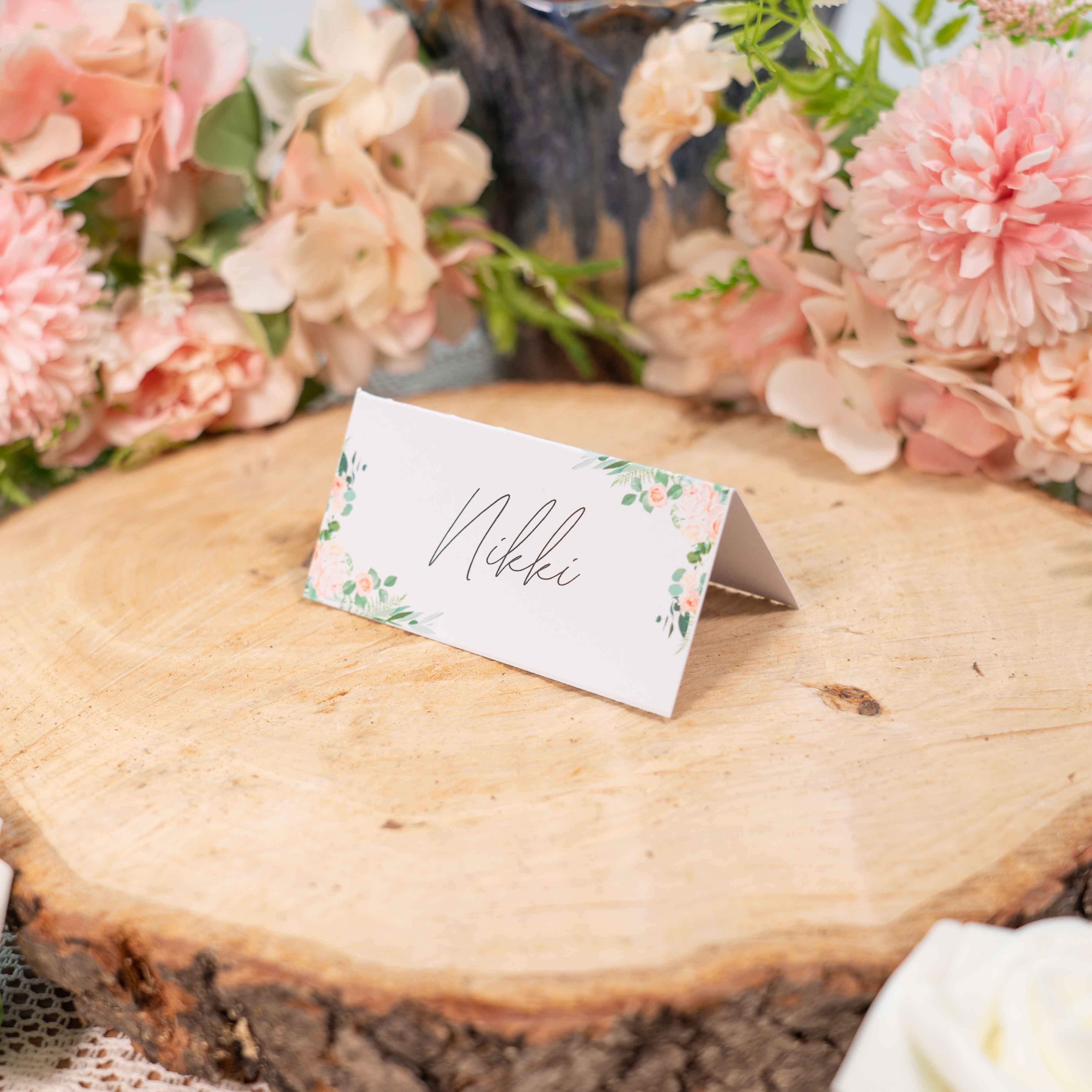 Floral Name Place Cards