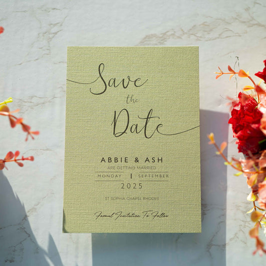 Moss Green Save The Date