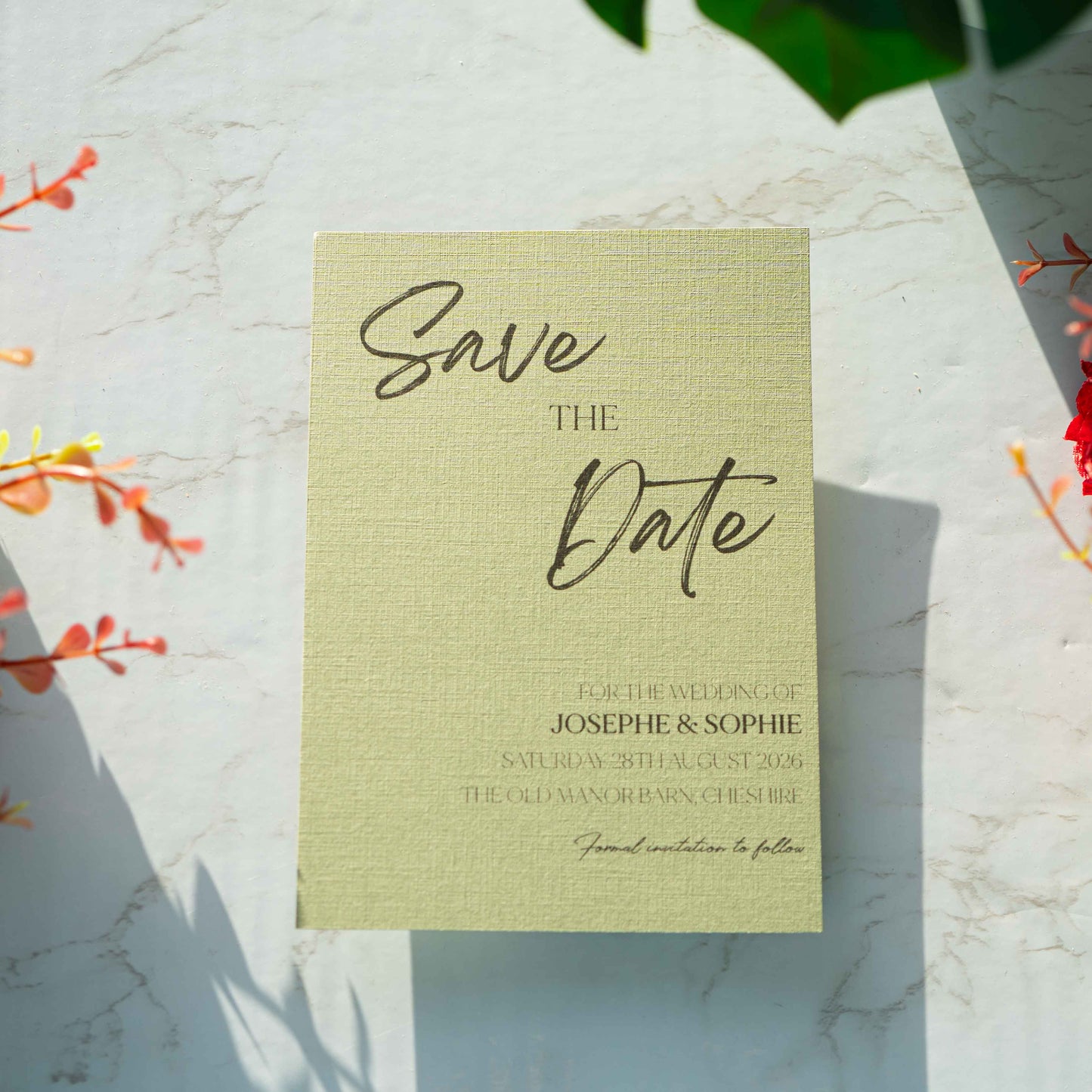 Moss Green Save The Date