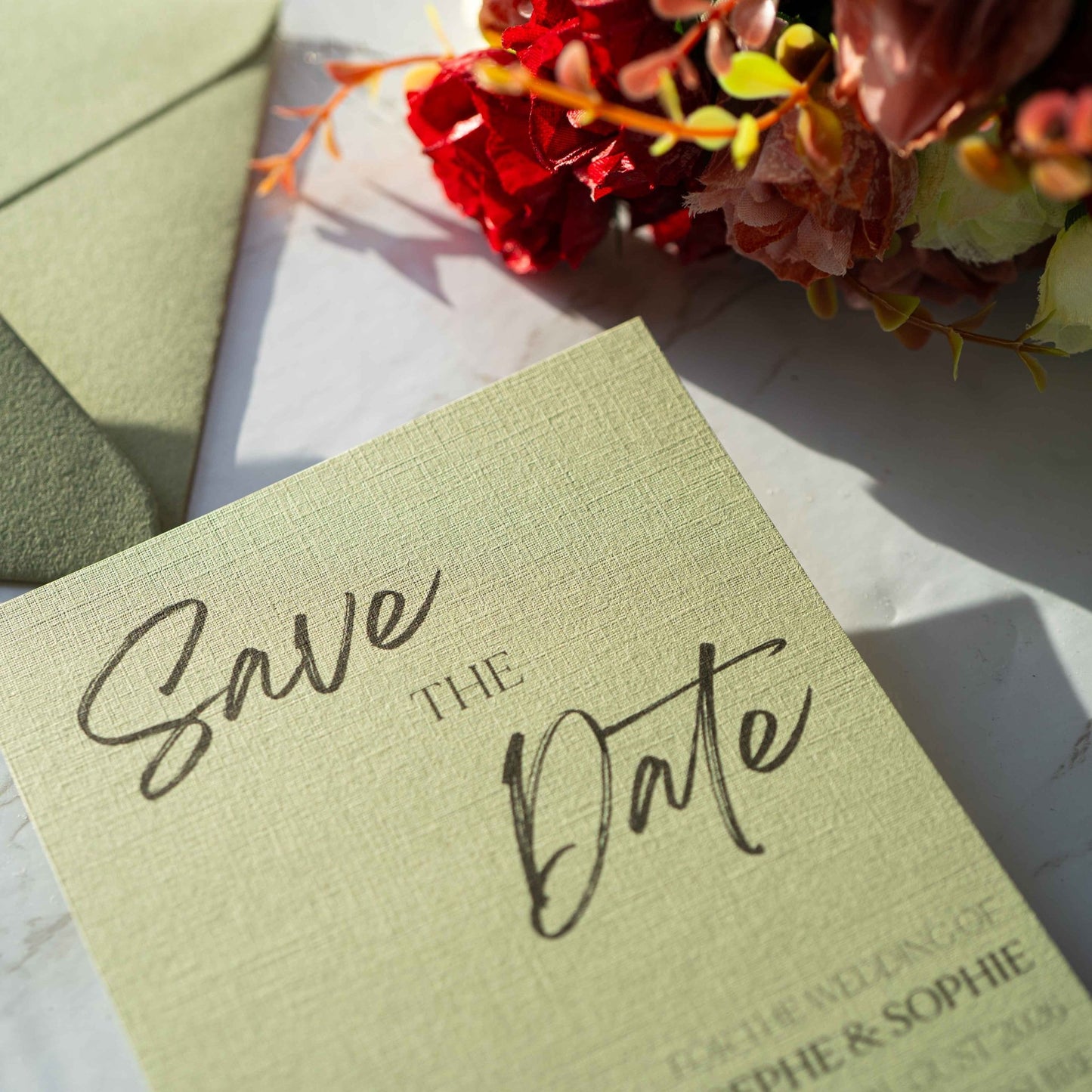 Moss Green Save The Date