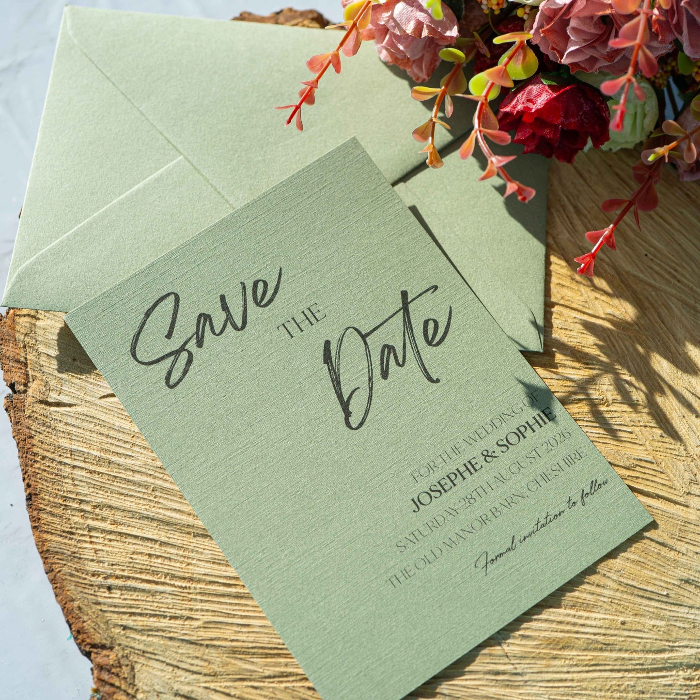 Moss Green Save The Date