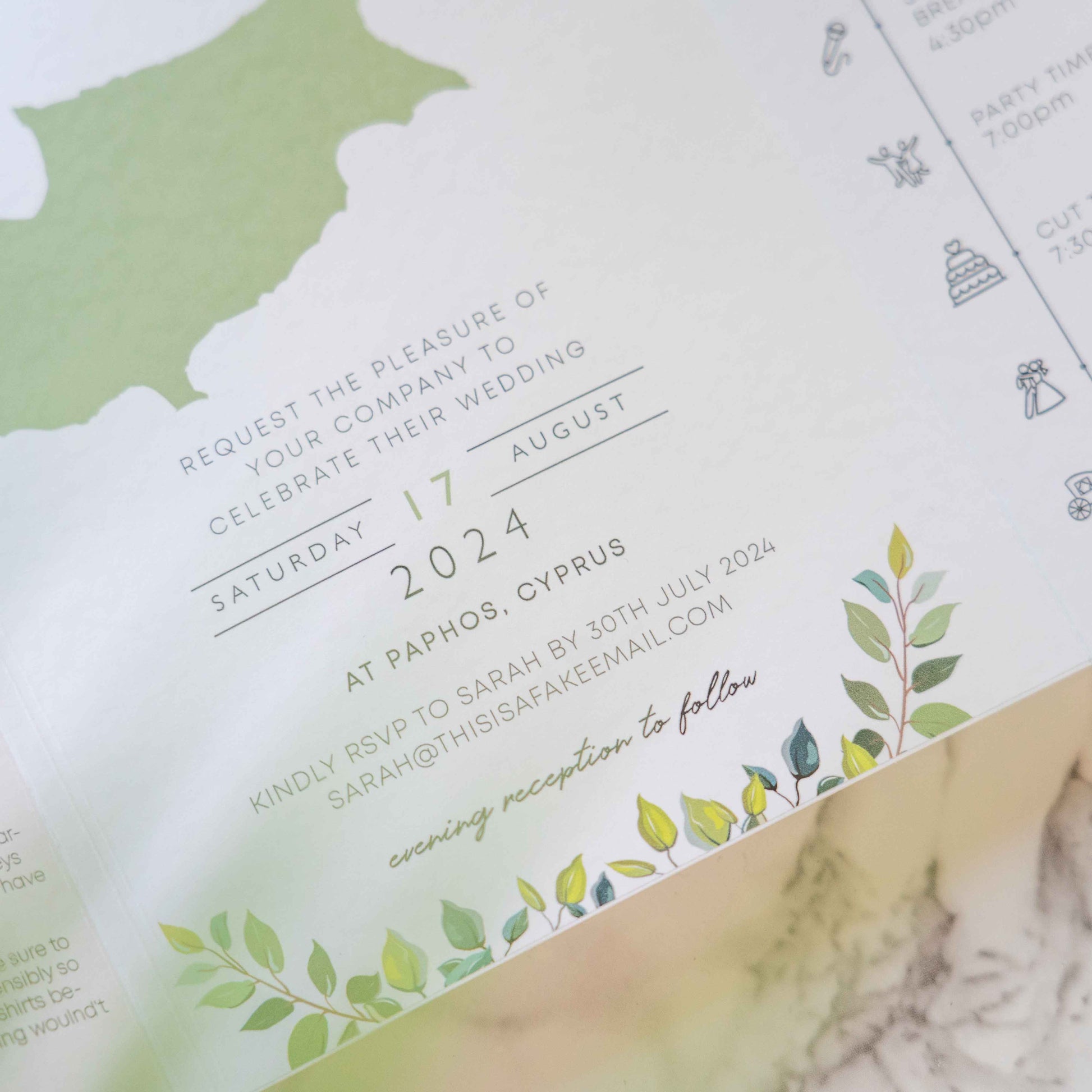 Premium Wedding Invitations, Eucalyptus Gatefold Wedding Invitations, Eucalyptus Folded Wedding Invitations, Invitations Wedding Timeline