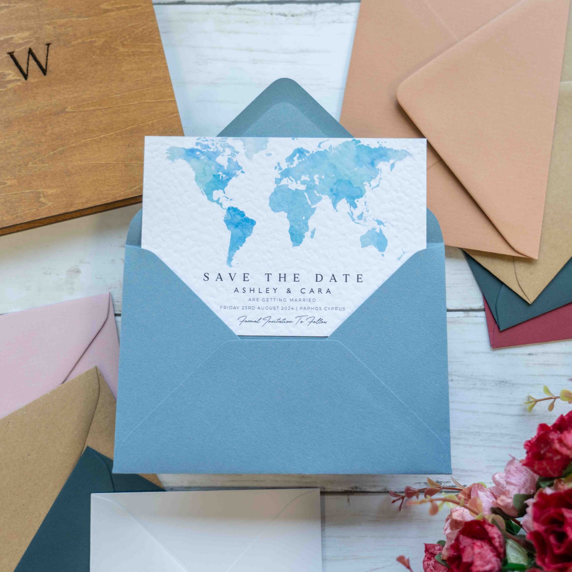 Map Destination Save The Date Card , Overseas Wedding, Abroad Invitations, Destination Save The Date, Greece, Italy, Any Location Invite