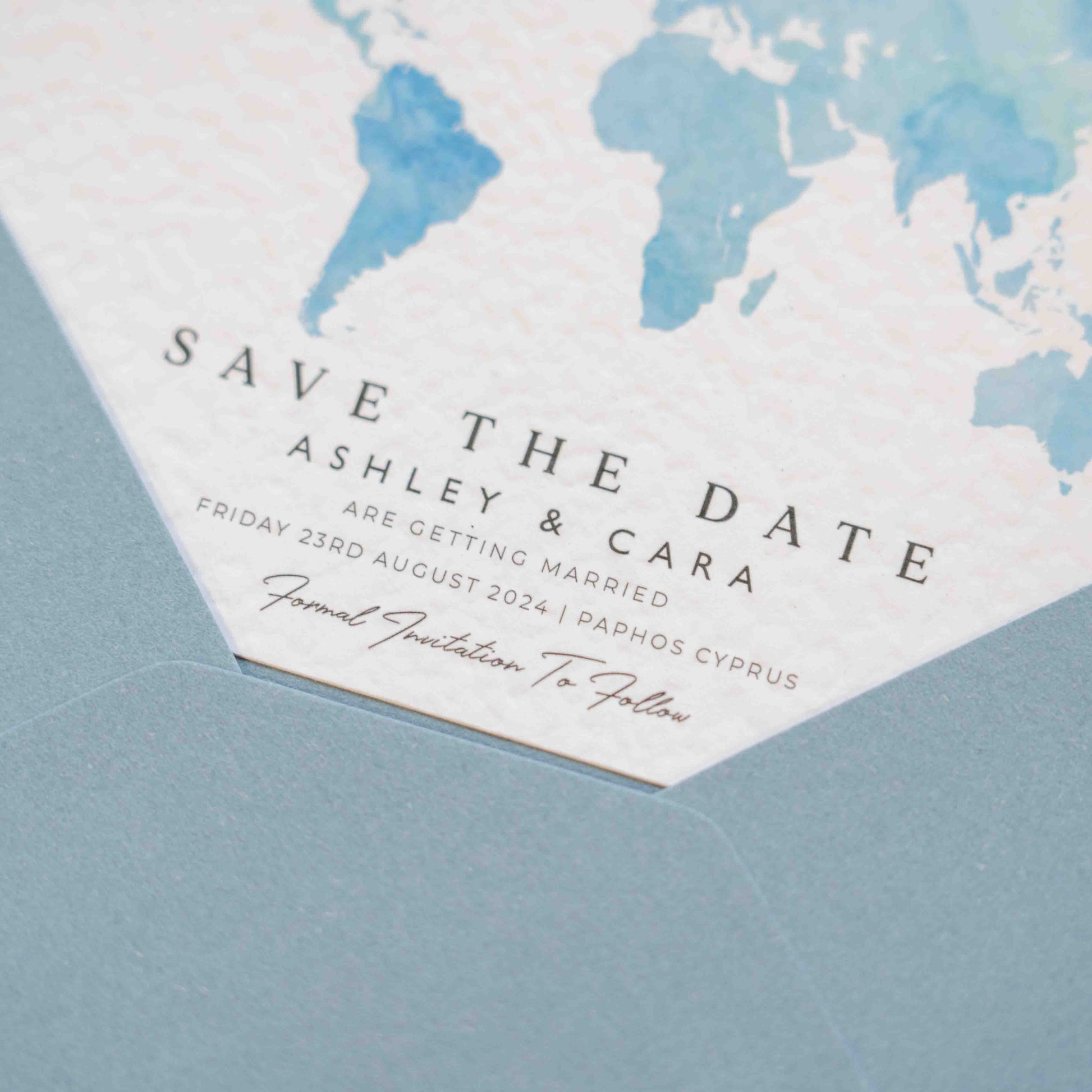 Map Destination Save The Date Card , Overseas Wedding, Abroad Invitations, Destination Save The Date, Greece, Italy, Any Location Invite