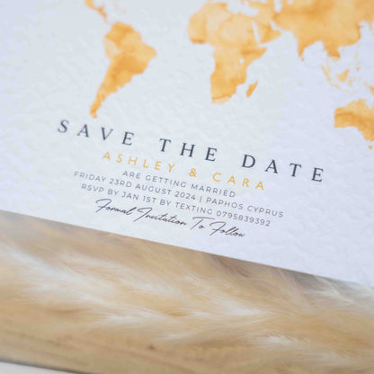 Map Destination Save The Date Card , Overseas Wedding, Abroad Invitations, Destination Save The Date, Greece, Italy, Any Location Invite