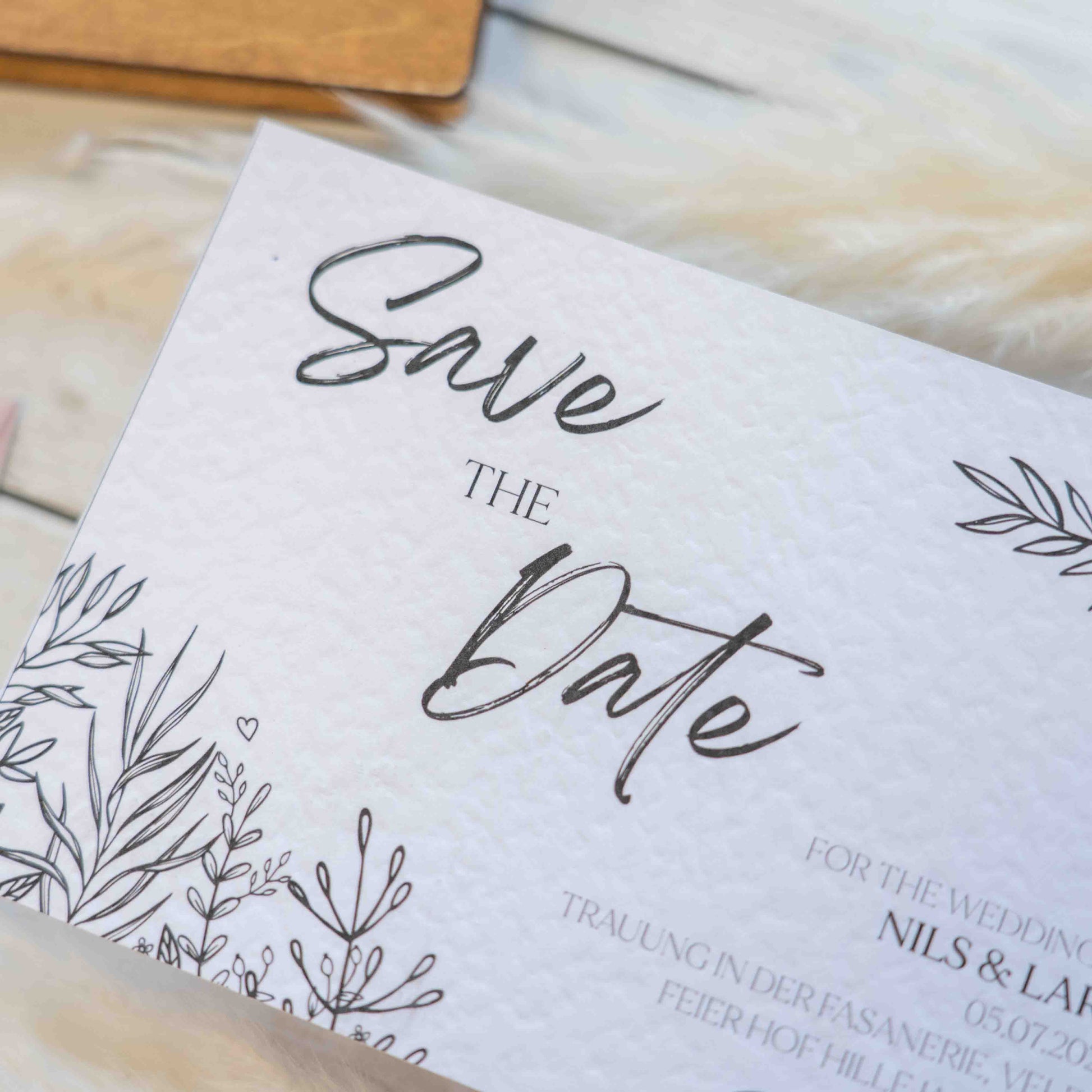 Floral Save The Dates, Hammered Texture Wedding Invitations, Save The Date Card, Luxury Invites, Wedding Invites, Save our Wedding