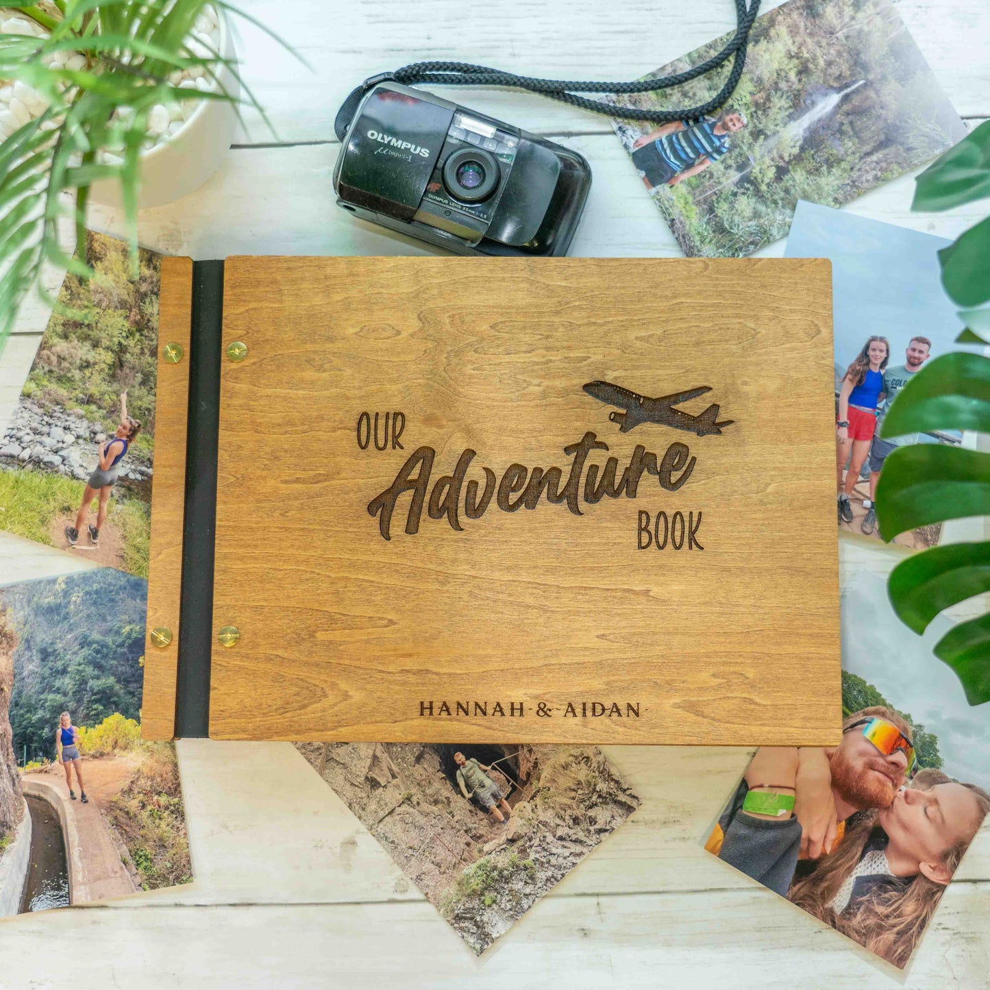 Wooden Adventure Scrapbook, Travel Notebook, Travel Scrapbook, Holiday Scrapbook, Travel Book, Travel Journal, Unique Scrapbook, Photo Album