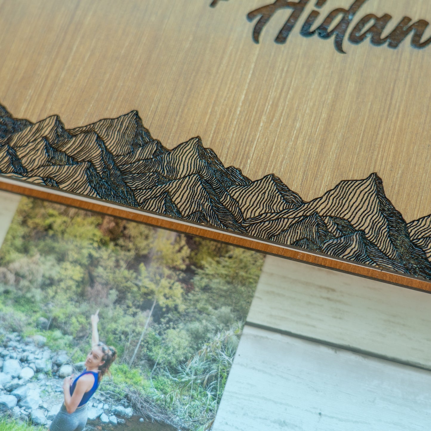 Personalised Wooden Travel Scrapbook, Mountain Adventure Book, Travel Photo Album, Wood Book, Couples Scrapbook, Gifts for Couples