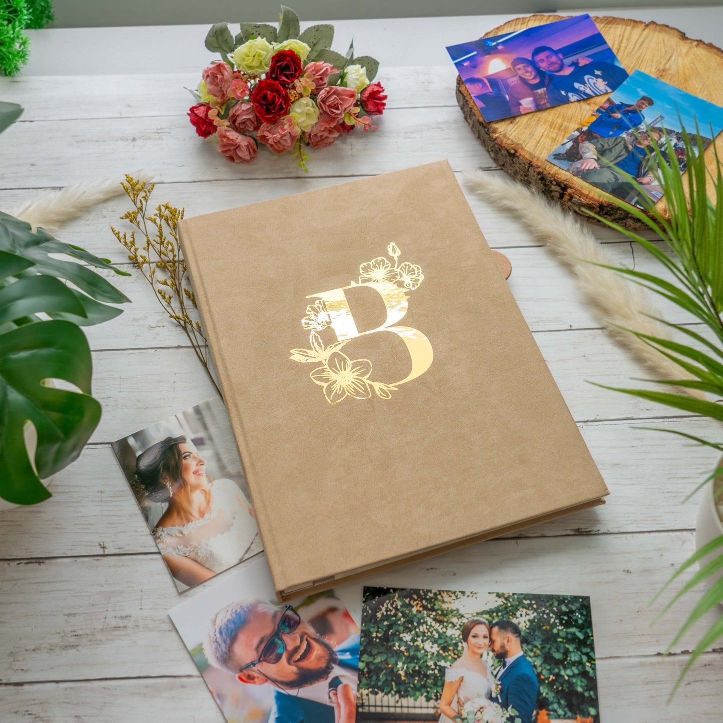 Botanical Initials Velvet Photo Album