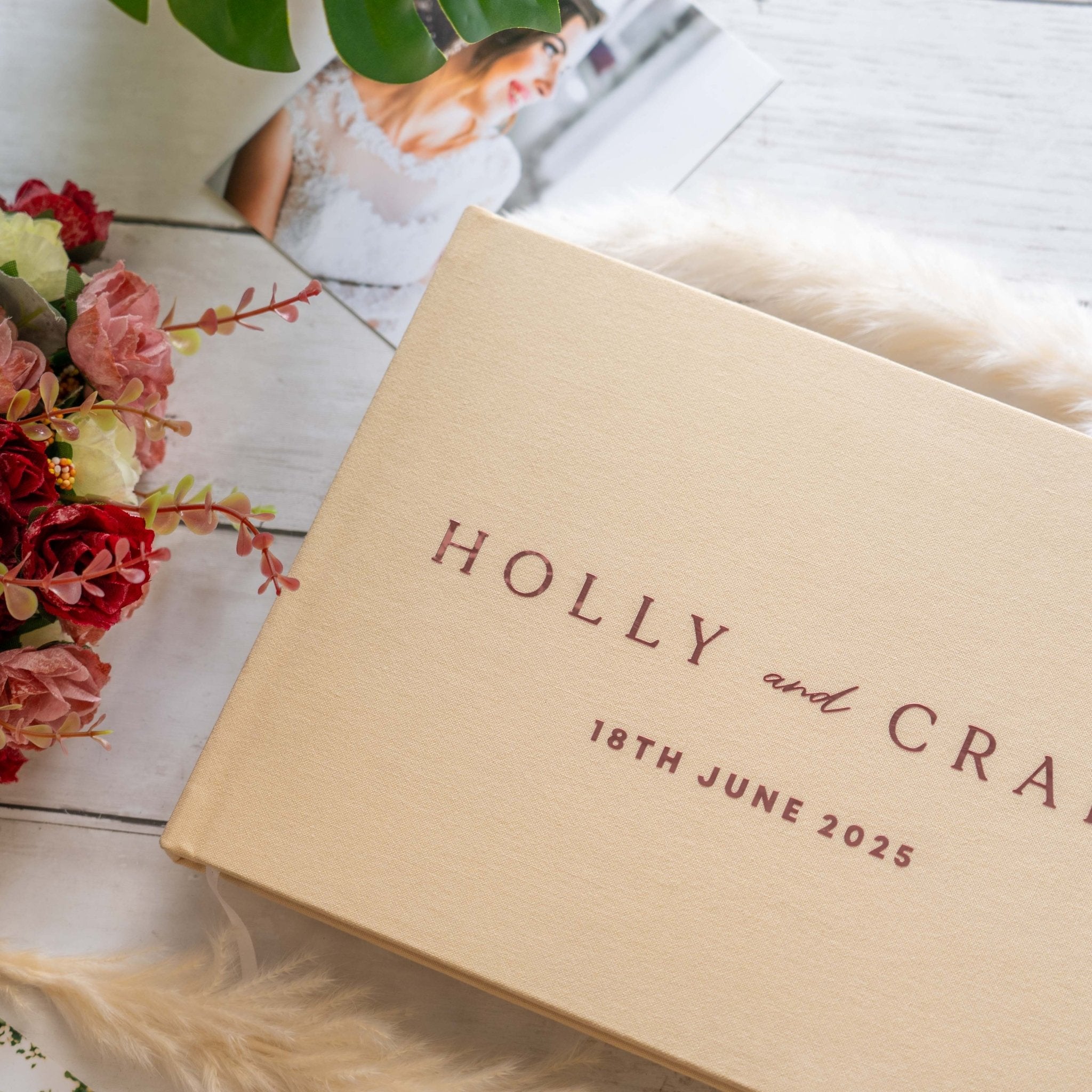 ivory wedding guest book