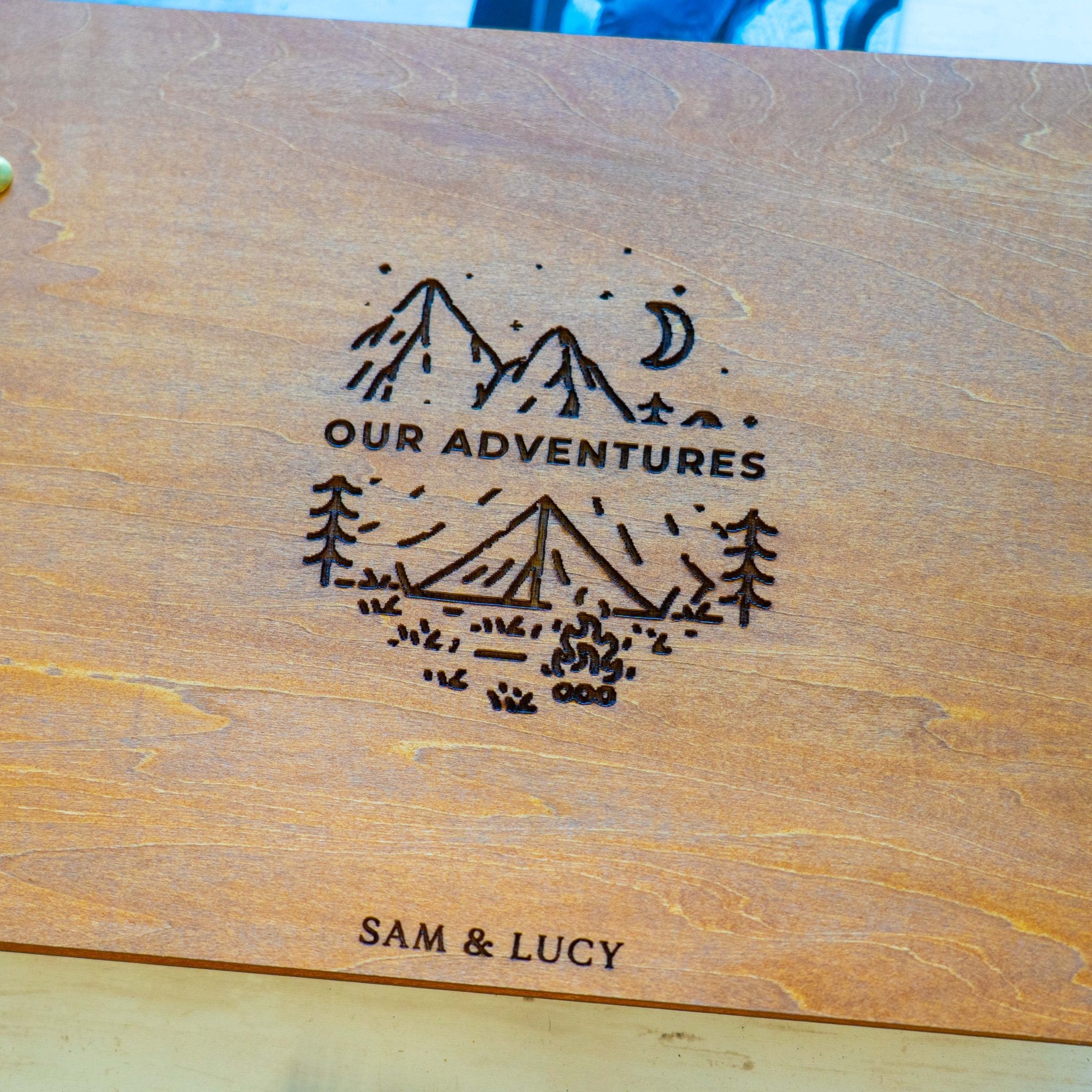 wood travel book, wooden travel journal, eco-friendly travel book