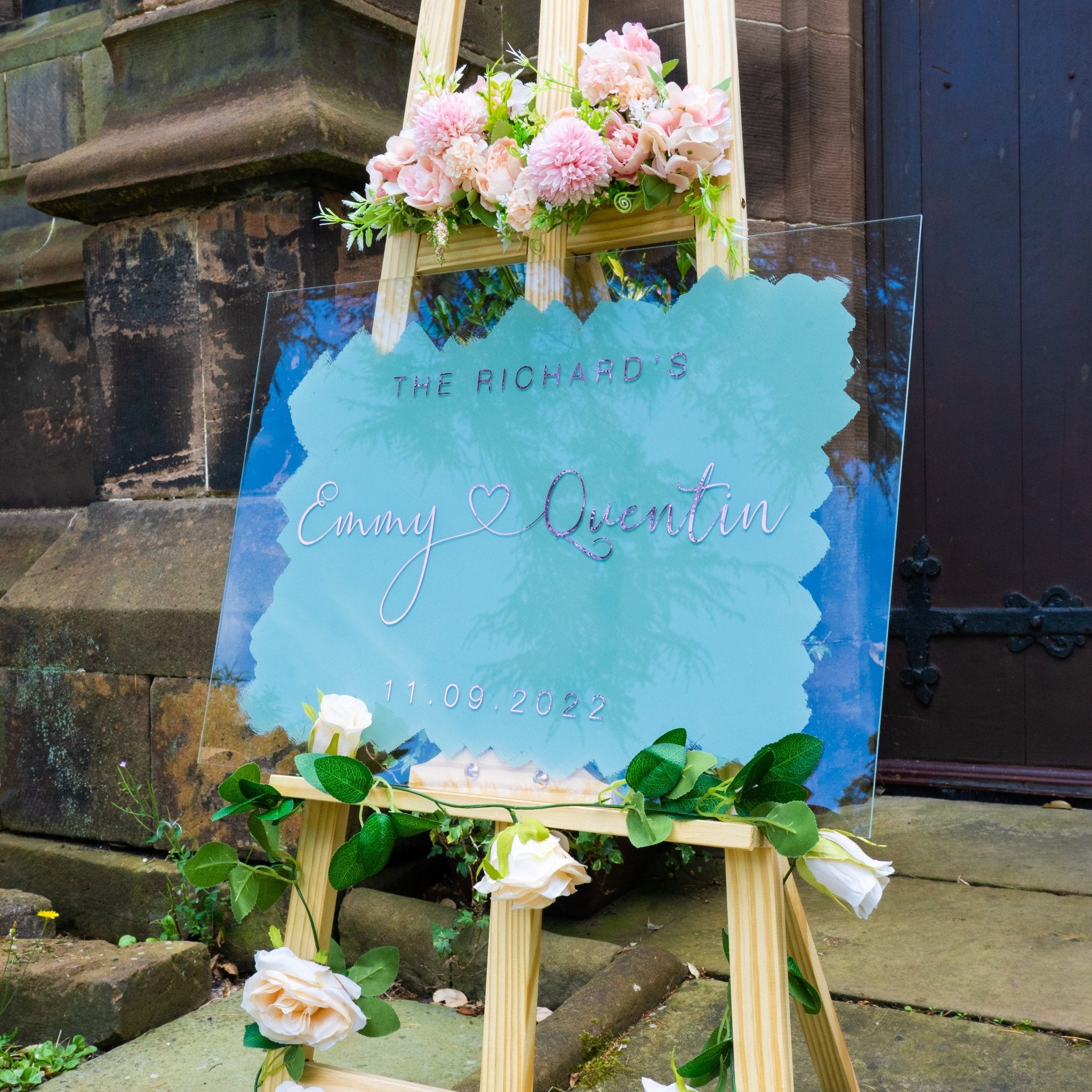 Acrylic Paint Brush Wedding Sign