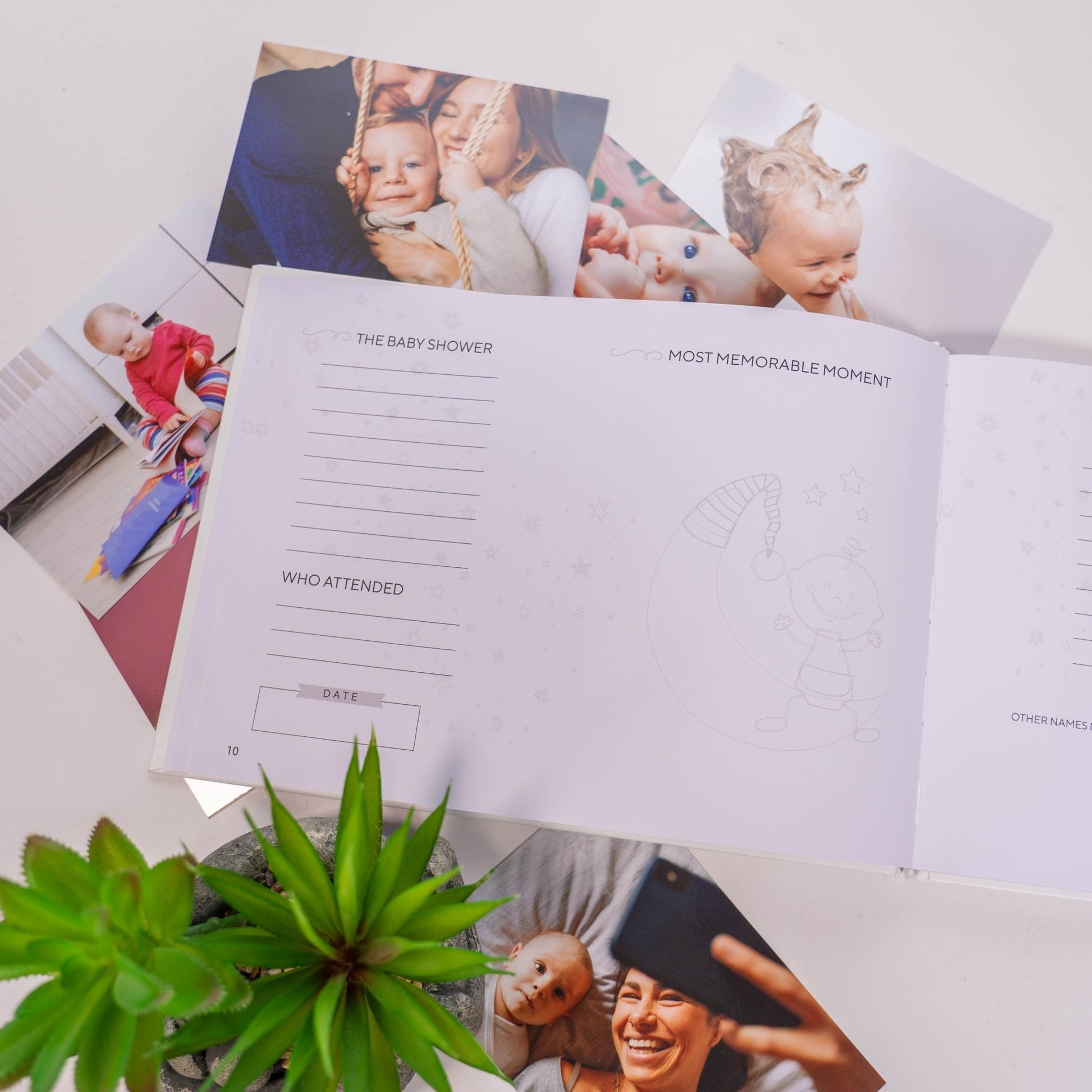 Personalised Baby Elephant Journal Book – Peach Pear