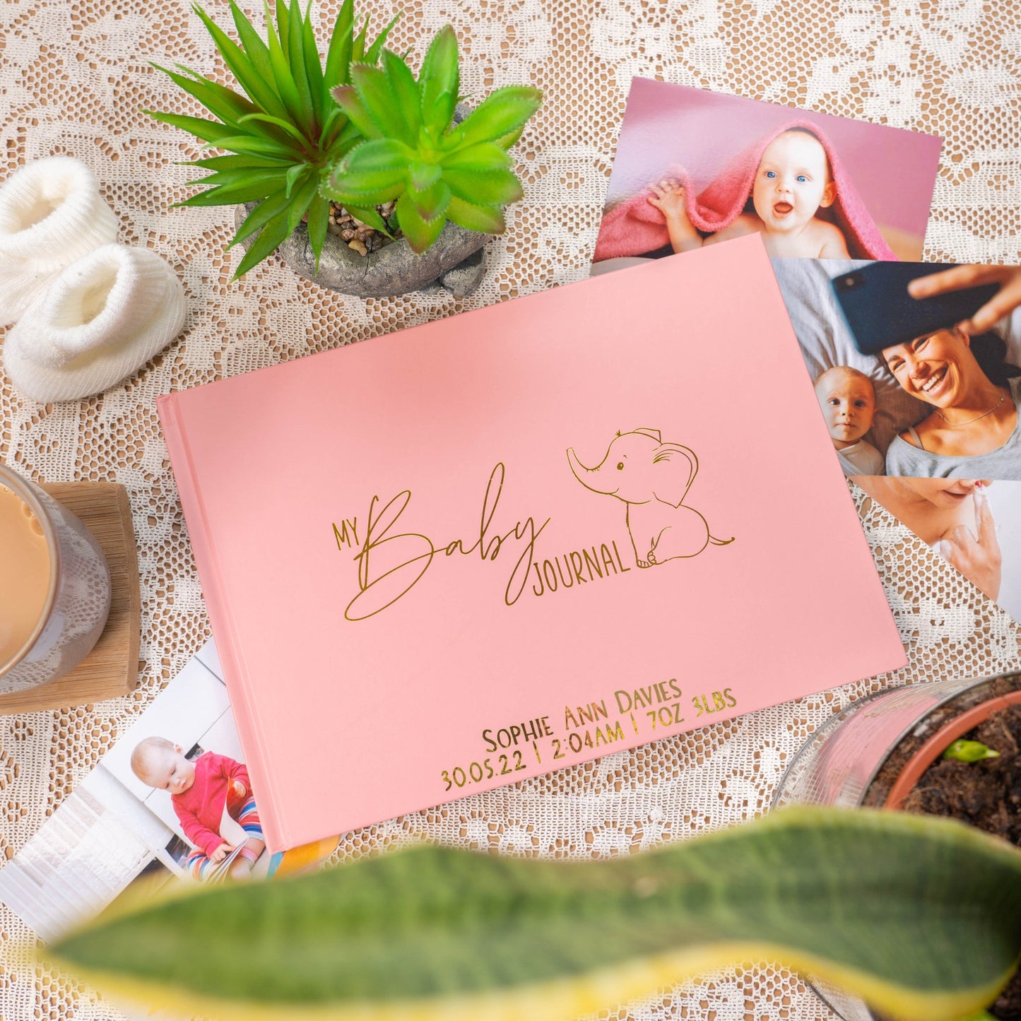 Personalised Baby Elephant Journal Book - Main Image