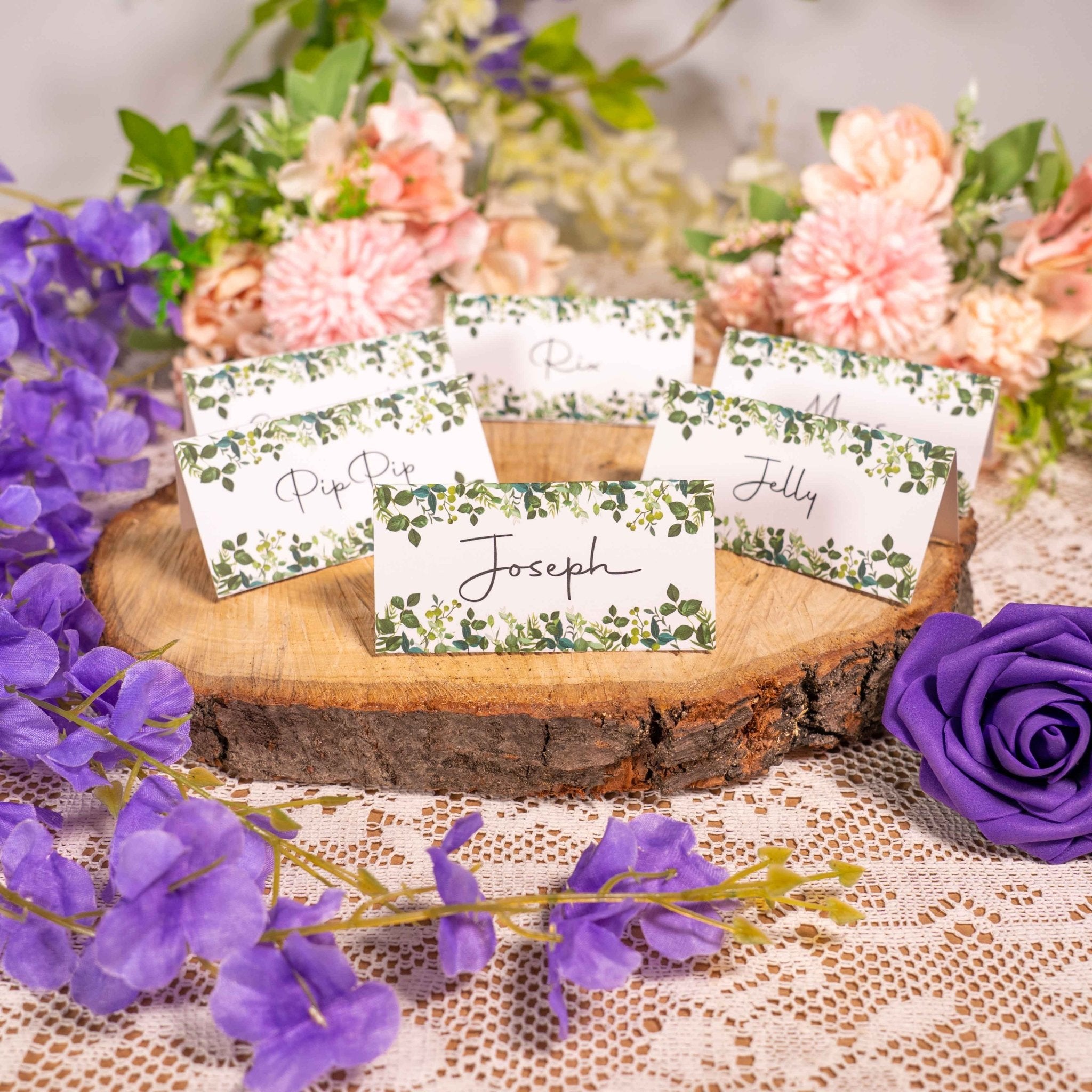 Greenery Name Place Cards
