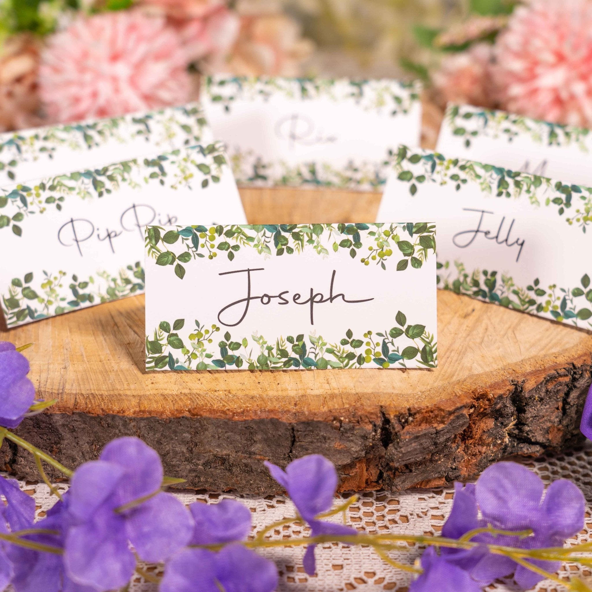 Greenery Name Place Cards