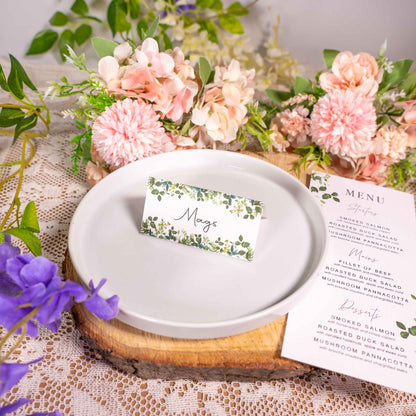 Greenery Name Place Cards