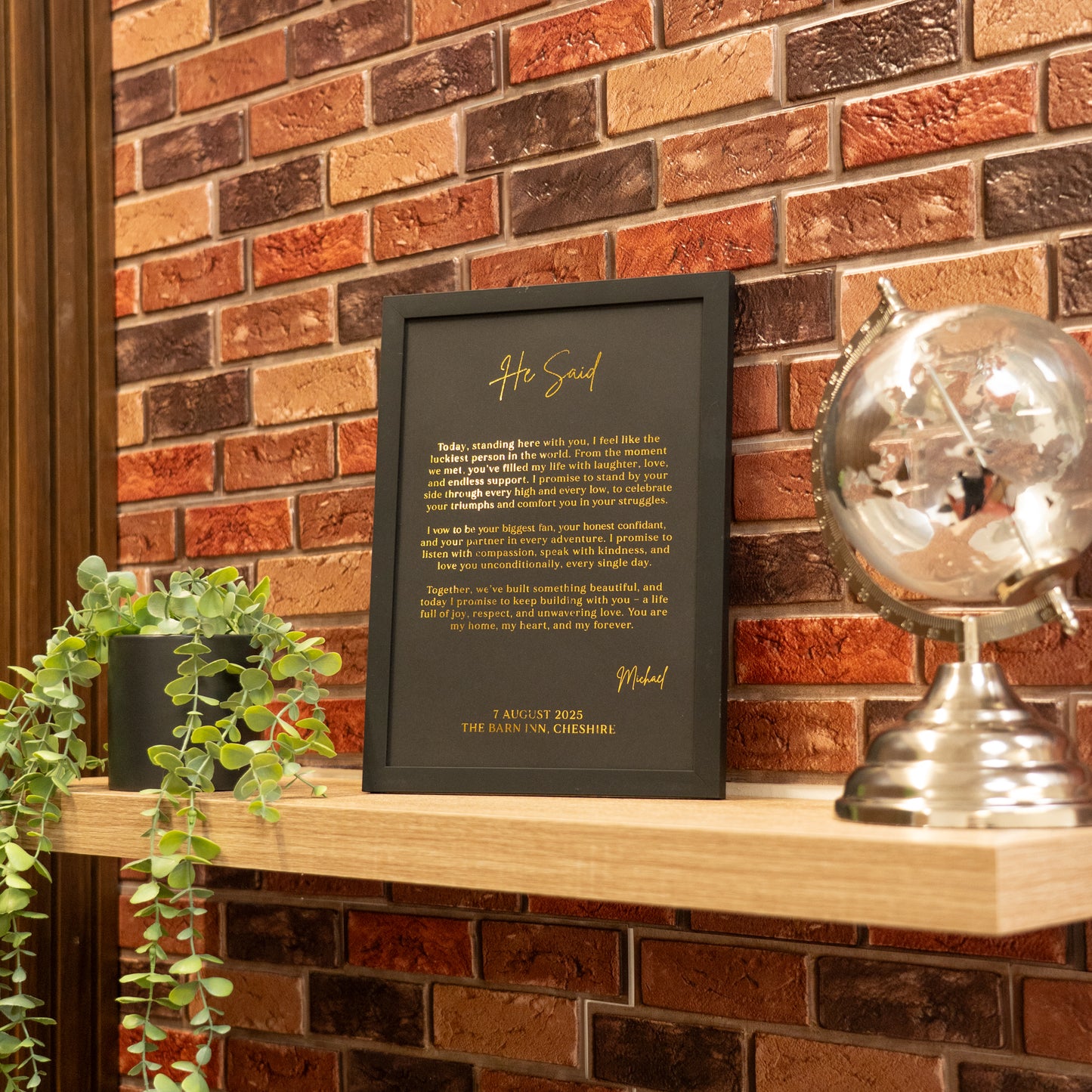 Gold Foil Wedding Vow Renewal Gifts