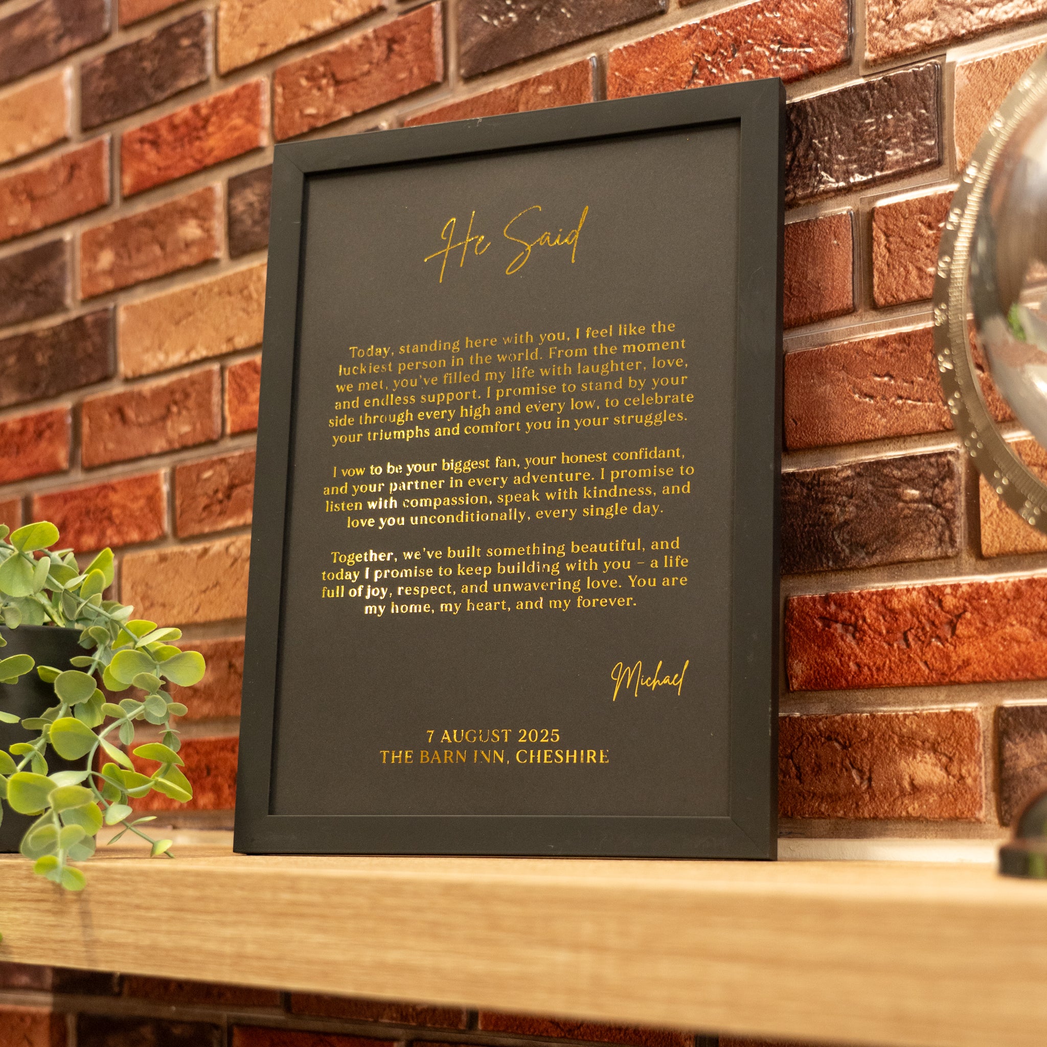 Gold Foil Wedding Vow Renewal Gifts