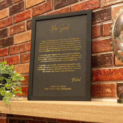 Gold Foil Wedding Vow Renewal Gifts