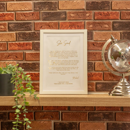 Gold Foil Wedding Vow Renewal Gifts