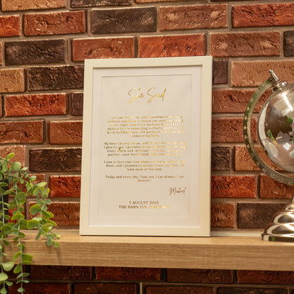 Gold Foil Wedding Vow Renewal Gifts