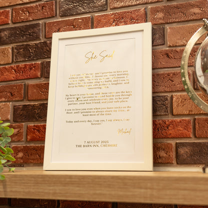 Gold Foil Wedding Vow Renewal Gifts