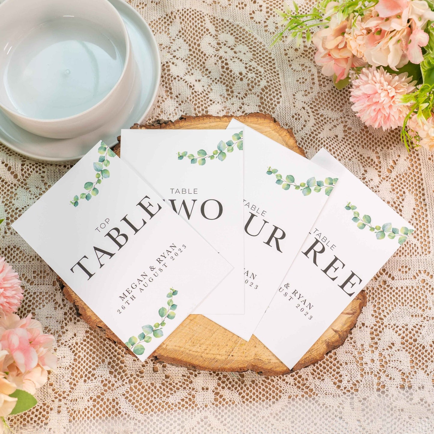 Eucalyptus Table Number Cards