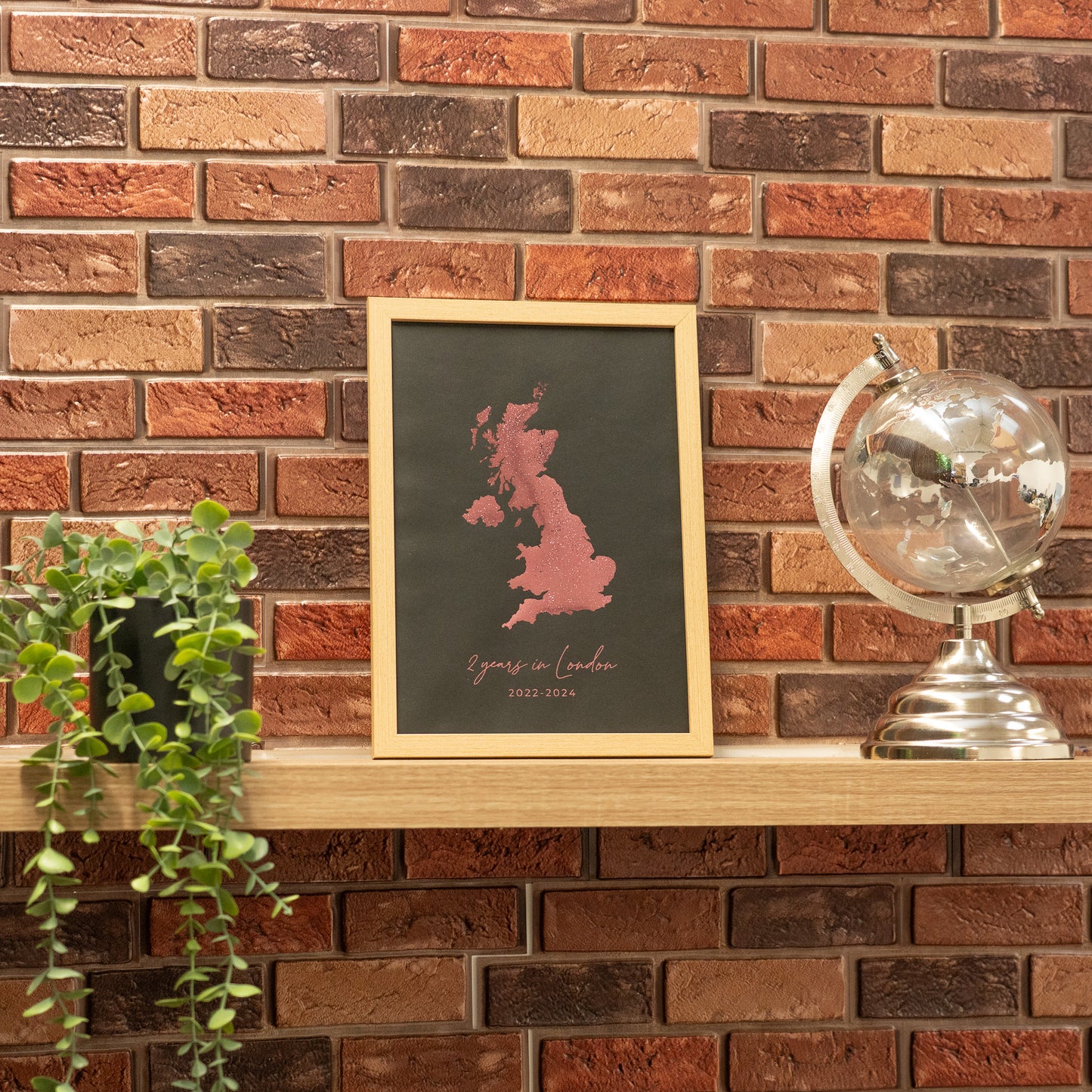 foil country map print frame