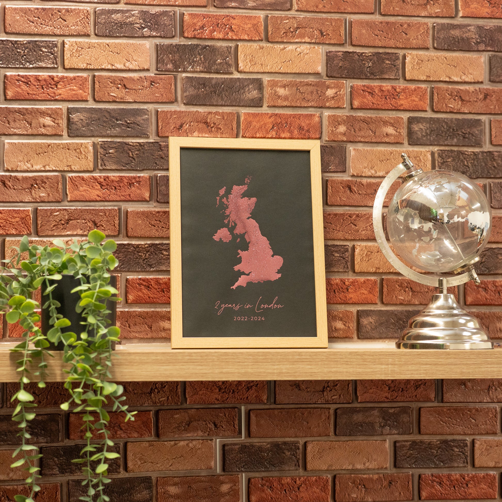 foil country map print frame