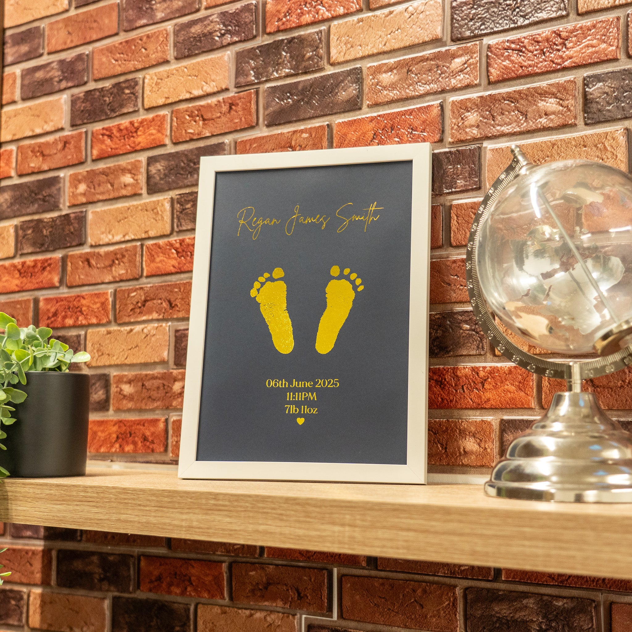 Personalised Foil Baby Photo Frame - #peachandpearstudios#