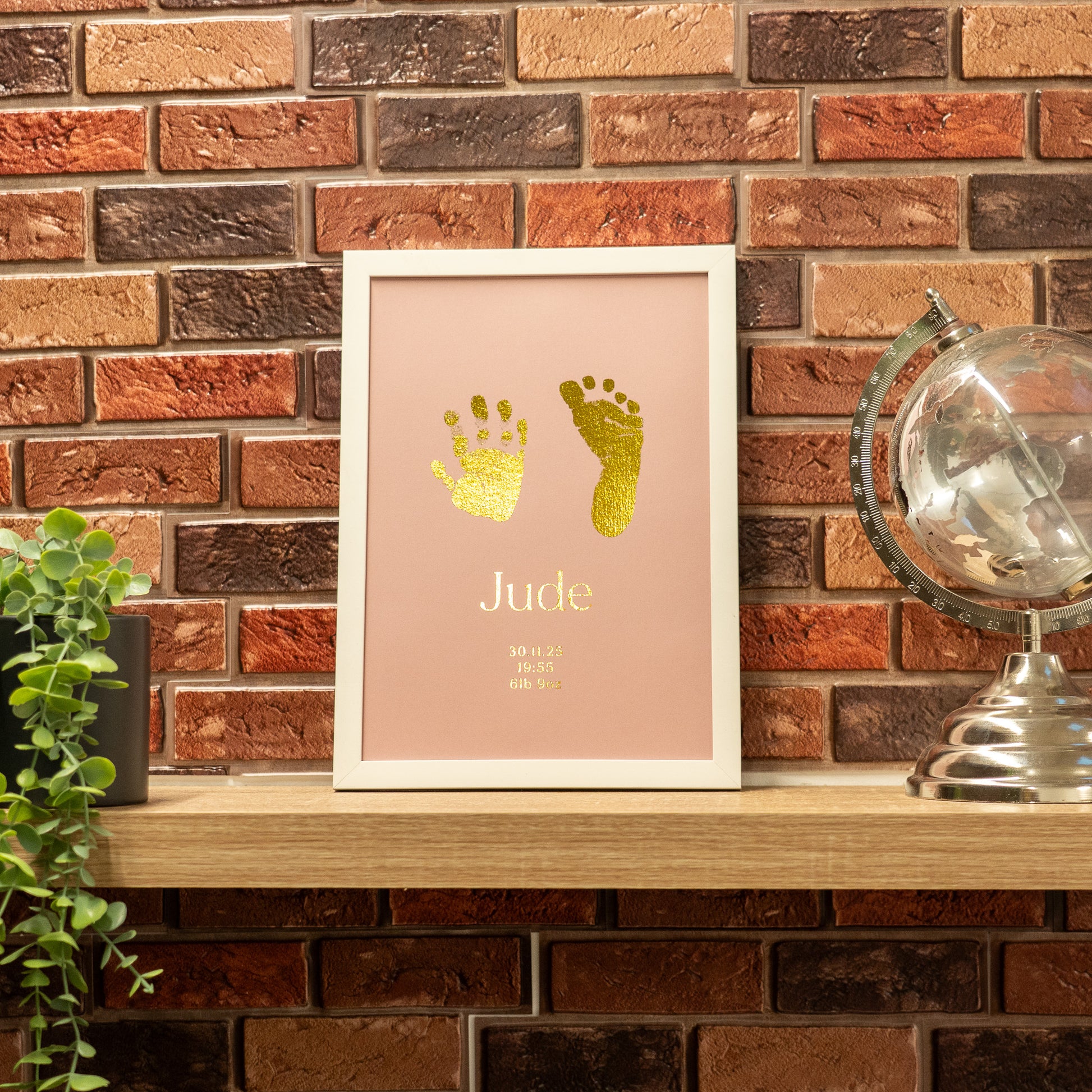 Personalised Foil Baby Photo Frame - #peachandpearstudios#