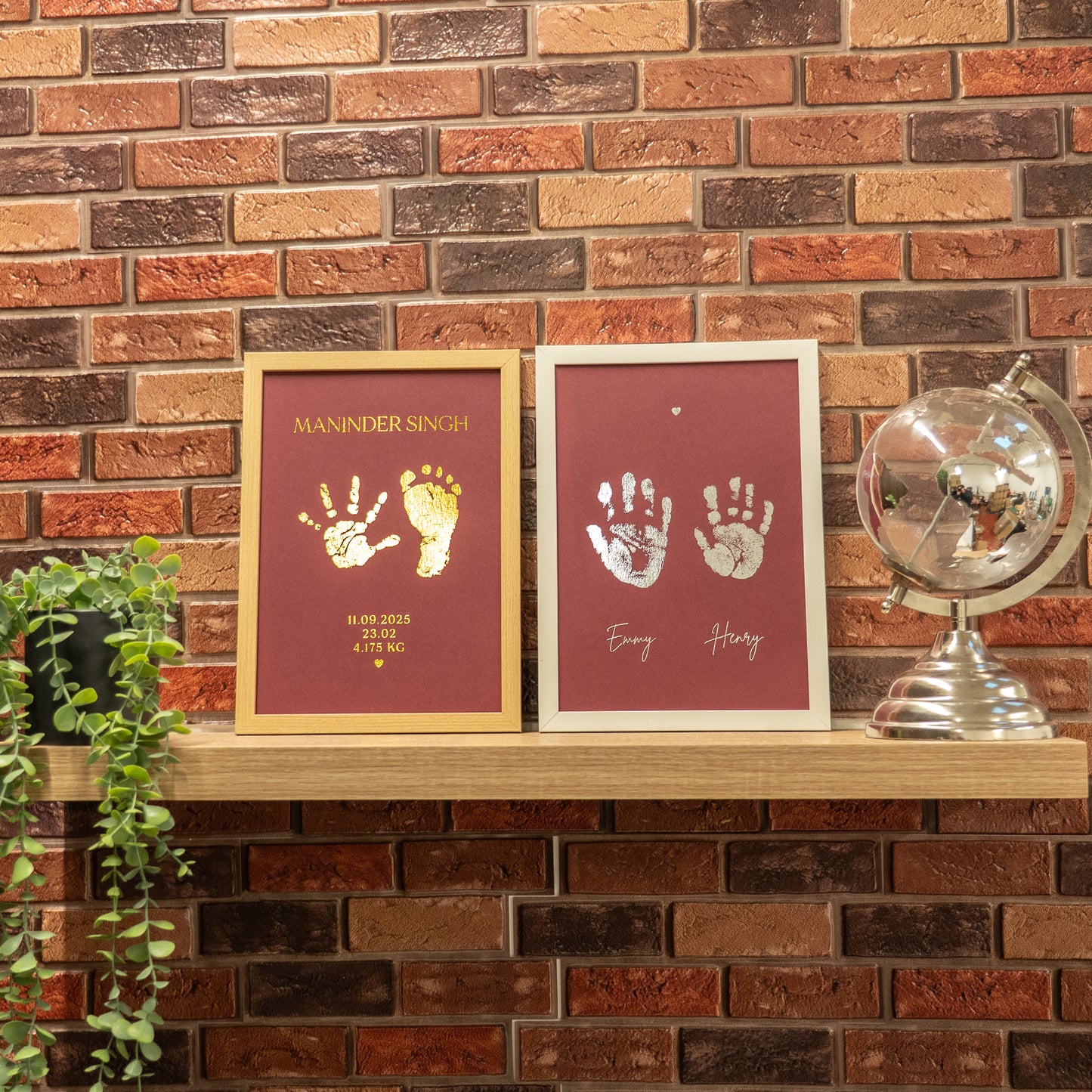 Minimalist baby foil typography print, personalised nursery wall decor