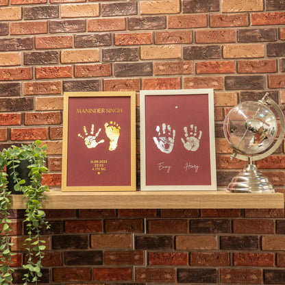 Minimalist baby foil typography print, personalised nursery wall decor