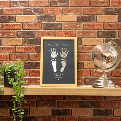 Foil baby name print framed, timeless keepsake for new parents