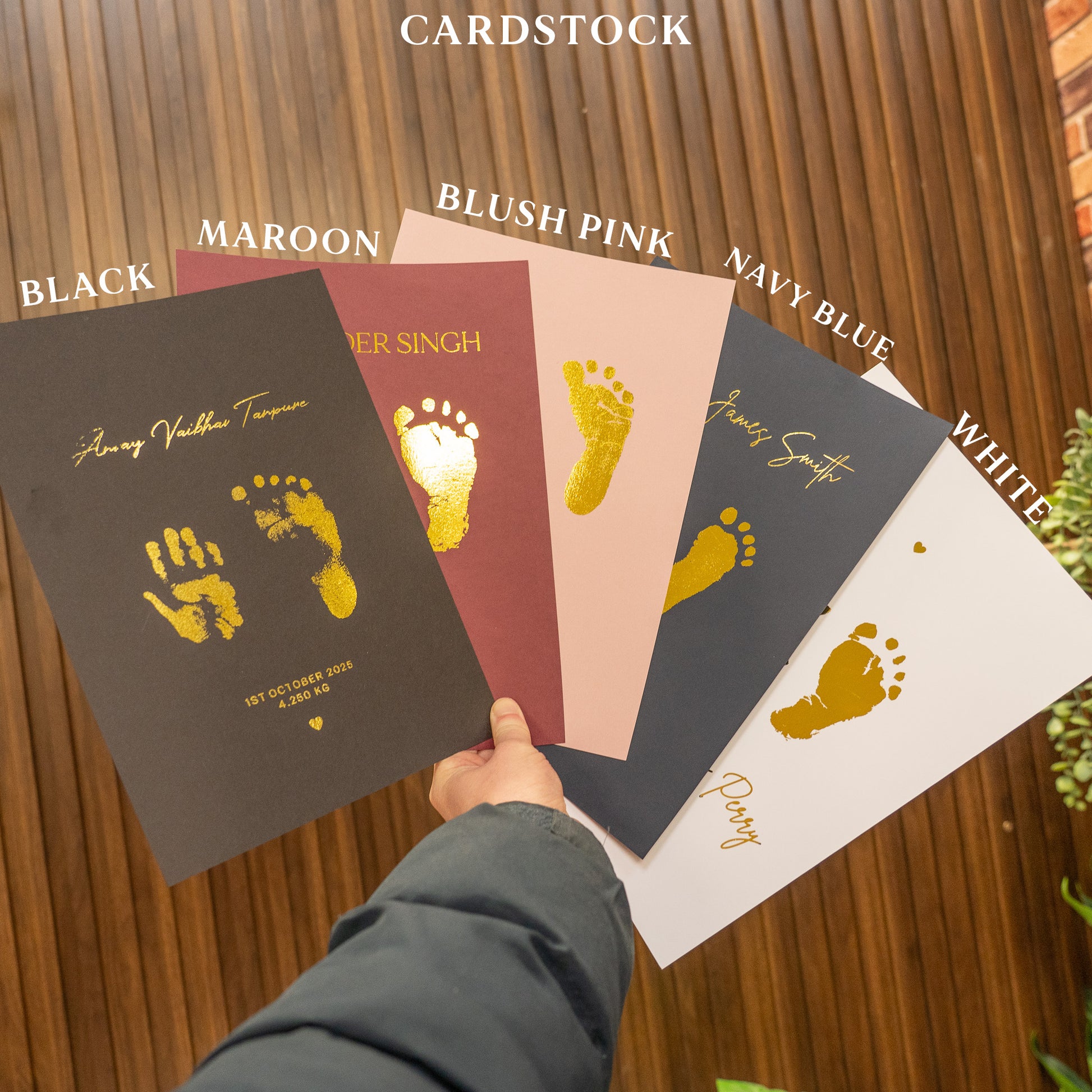 Custom newborn foil frame gift, elegant metallic nursery artwork