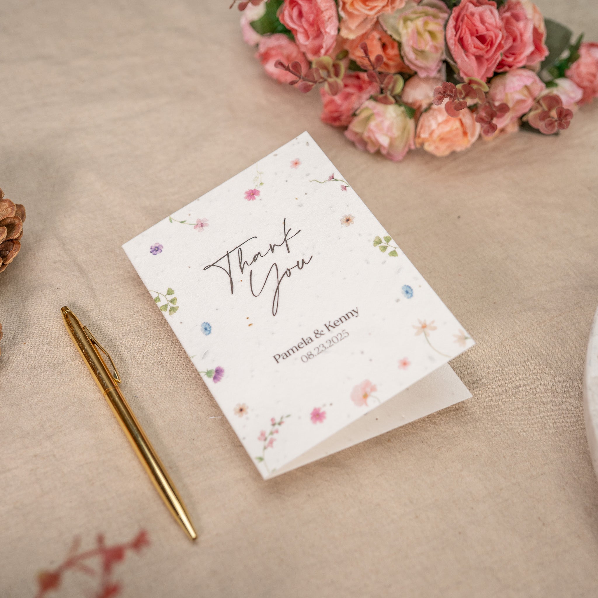 Botanical Wedding Appreciation Notes – Seed Paper Cards That Grow – Earth Friendly Stationery