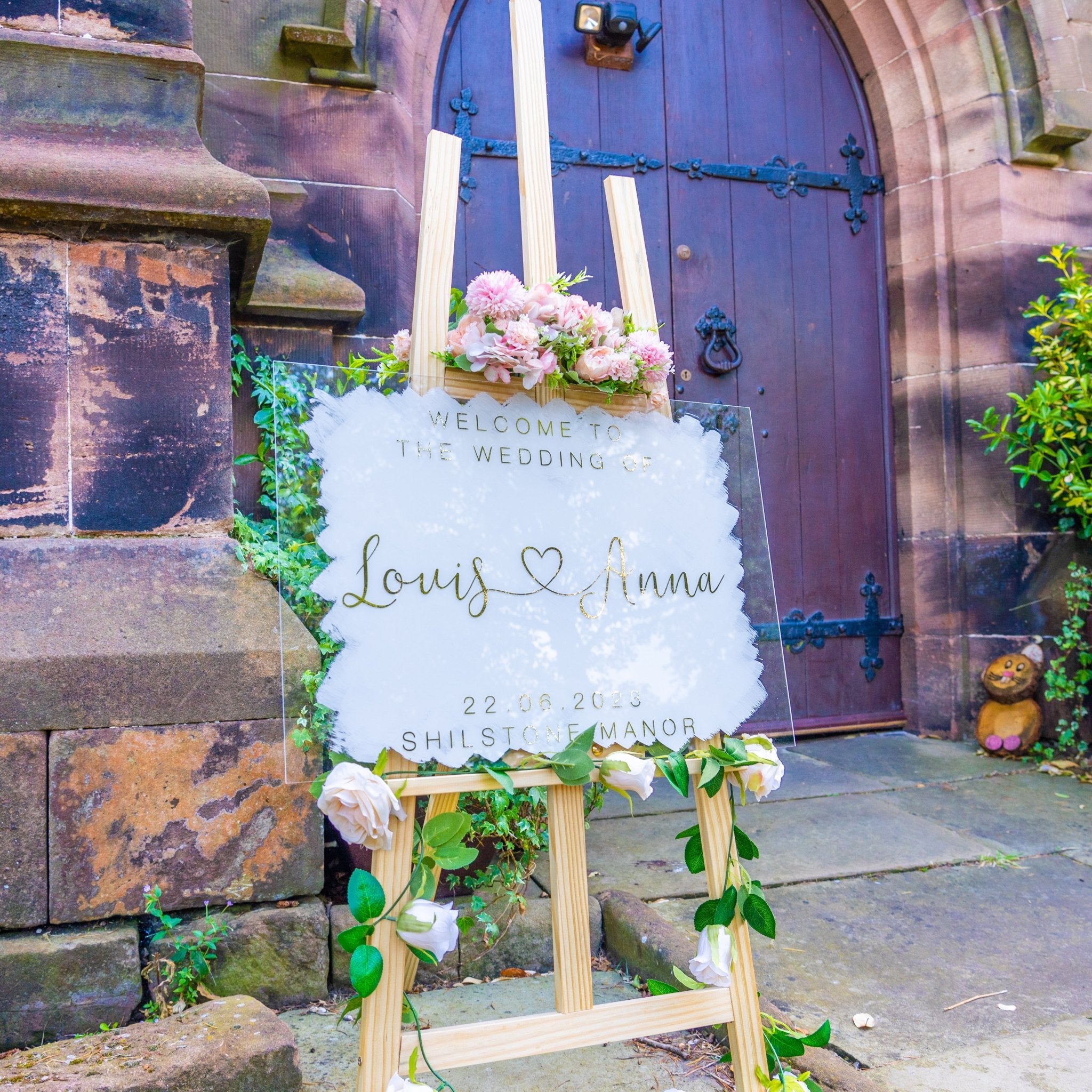 Acrylic Paint Brush Wedding Sign